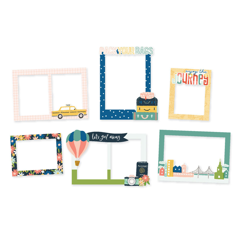 Simple Stories PACK YOUR BAGS Chipboard Frames 6pc