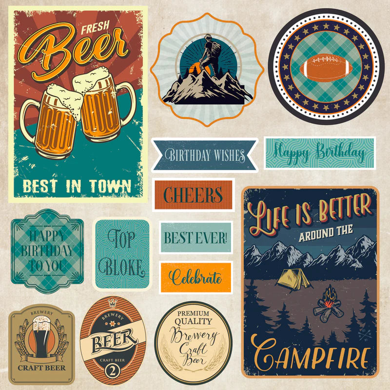 Crafters Companion MODERN MAN 8X8" Topper Pad 48 Sheets