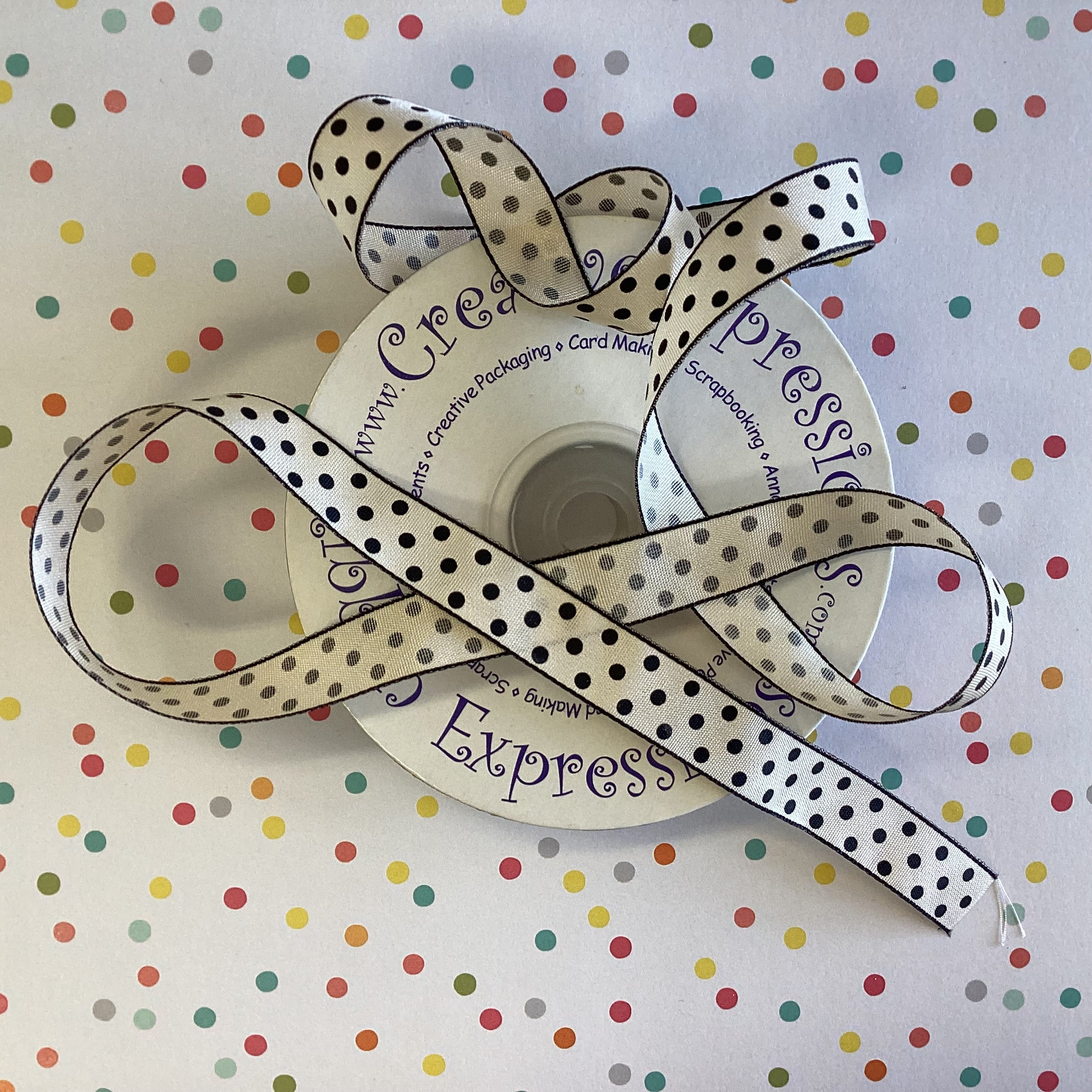 Creative 1/2" POLKA DOT RIBBON Trim 1 yard yd