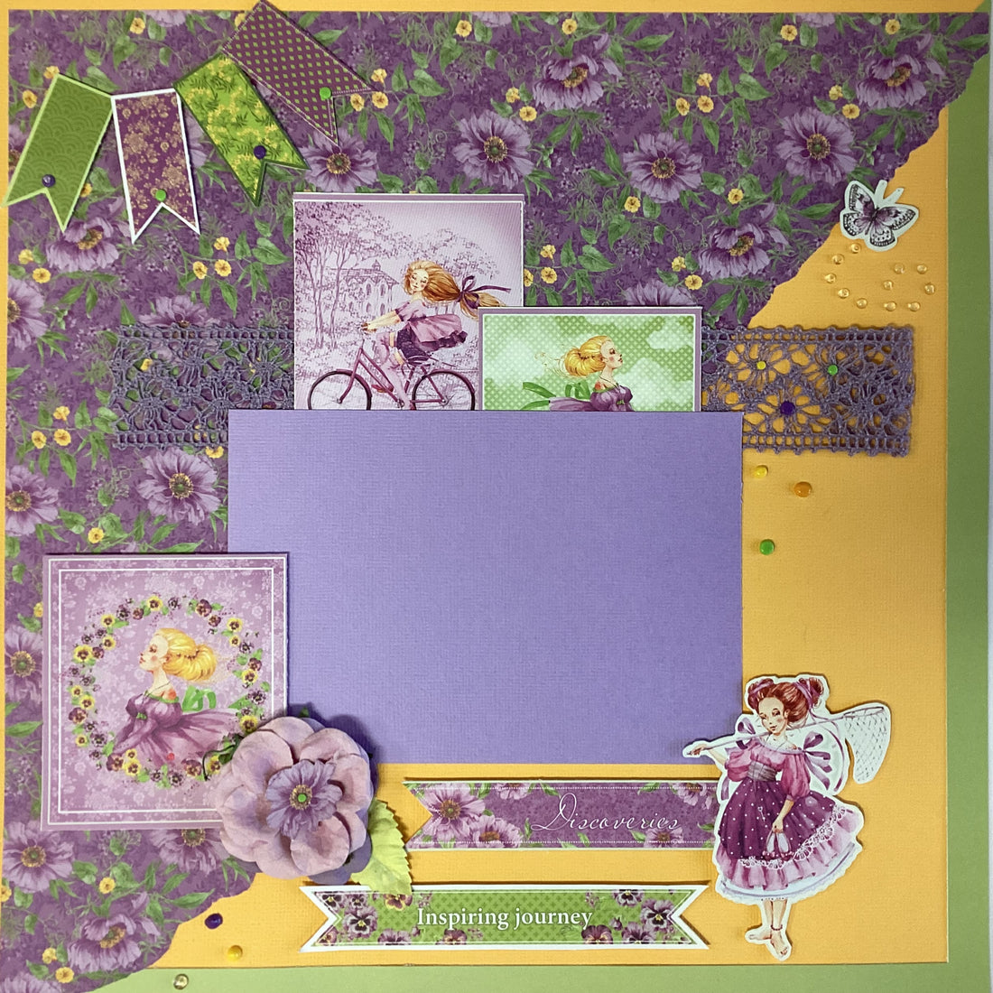 Premade DISCOVERIES 12"X12" Scrapbook Page