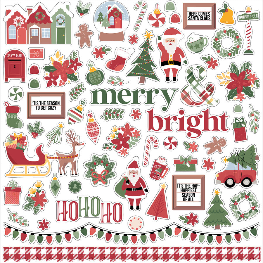 Echo Park SANTA CLAUSE LANE 12"X12" Element Stickers