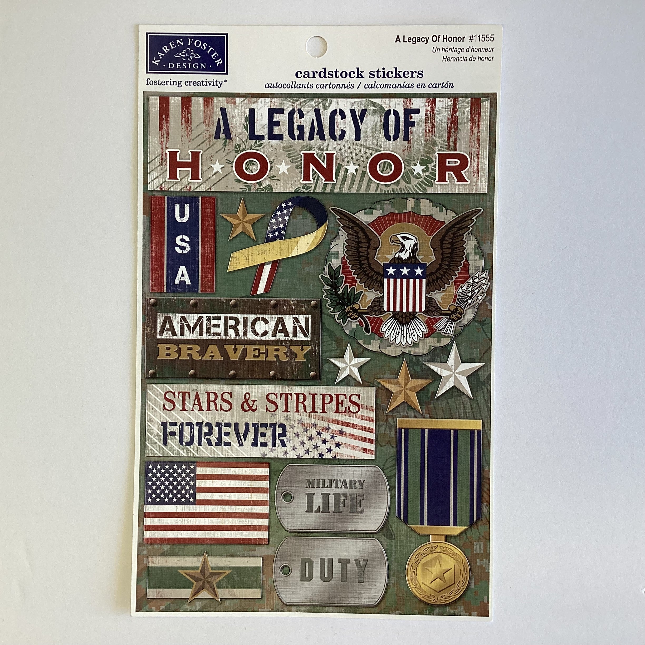 Karen Foster AMERICAN BRAVERY FREEDOM C 12"X12" Paper & Stickers 6pc