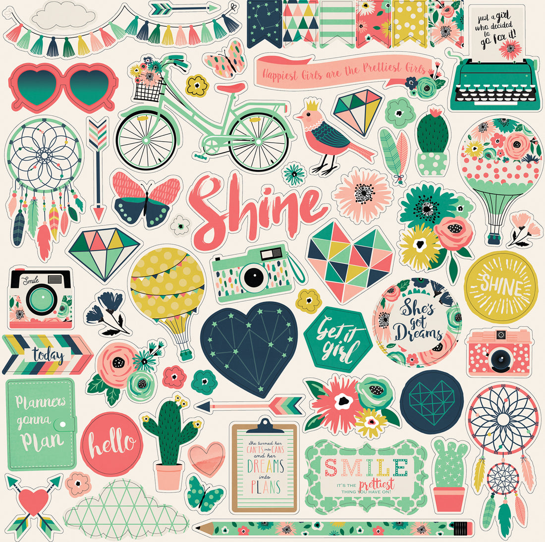 Echo Park JUST BE YOU 12"X12" Sticker Sheet