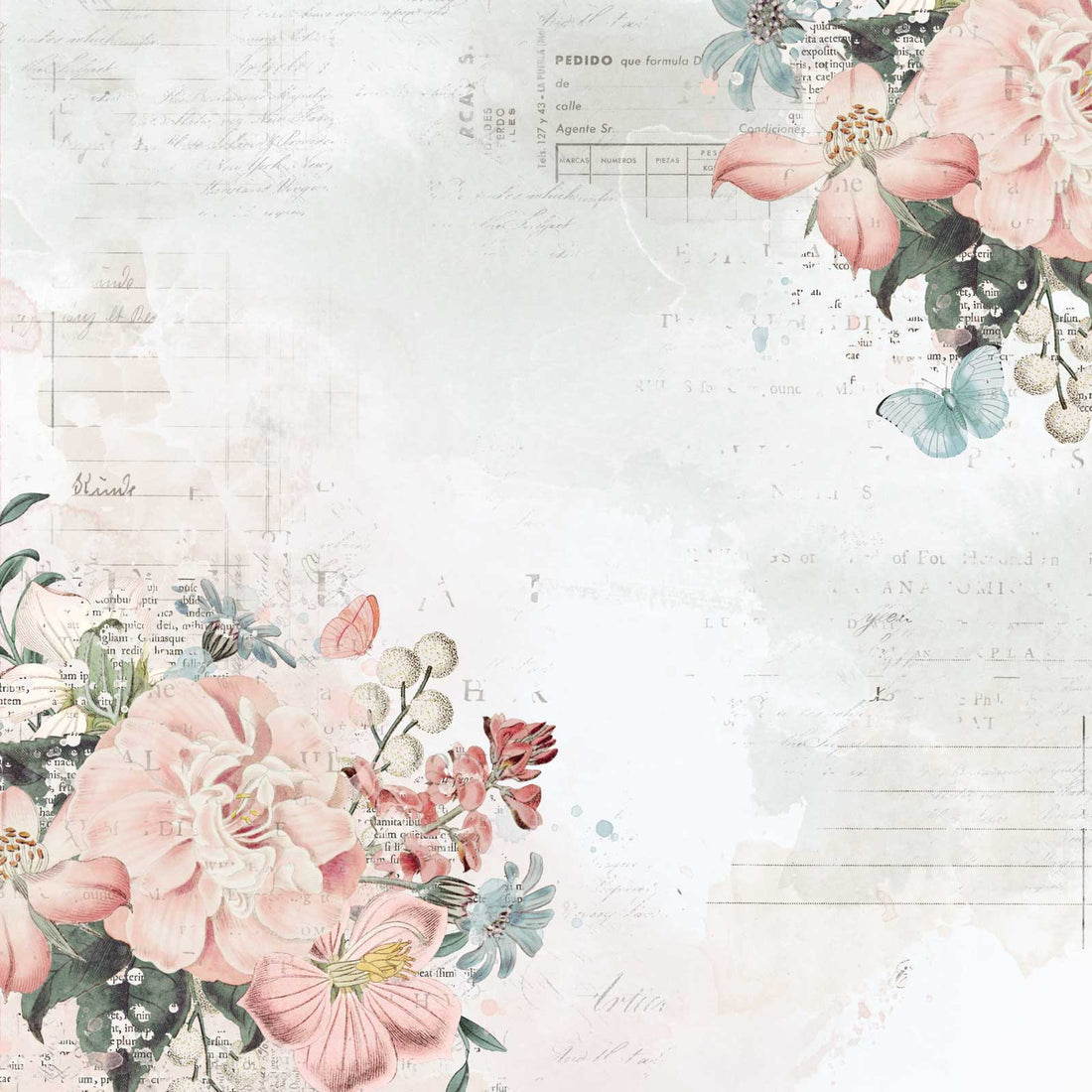 49 and Market Vintage Artistry Tranquility SWEET NOTHINGS 12"X12" Scrapbook Paper