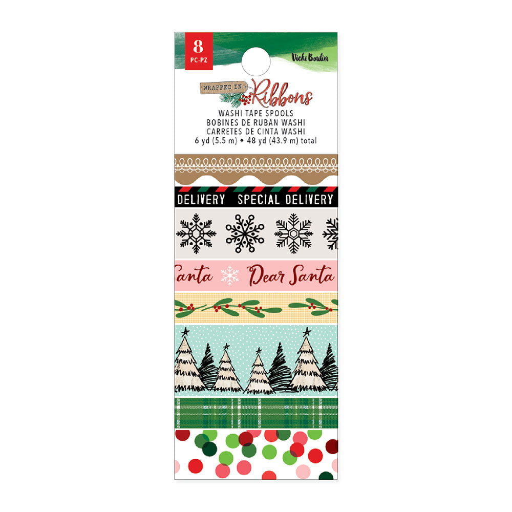 Vicki Boutin WRAPPED IN RIBBONS Washi Tape 8pc