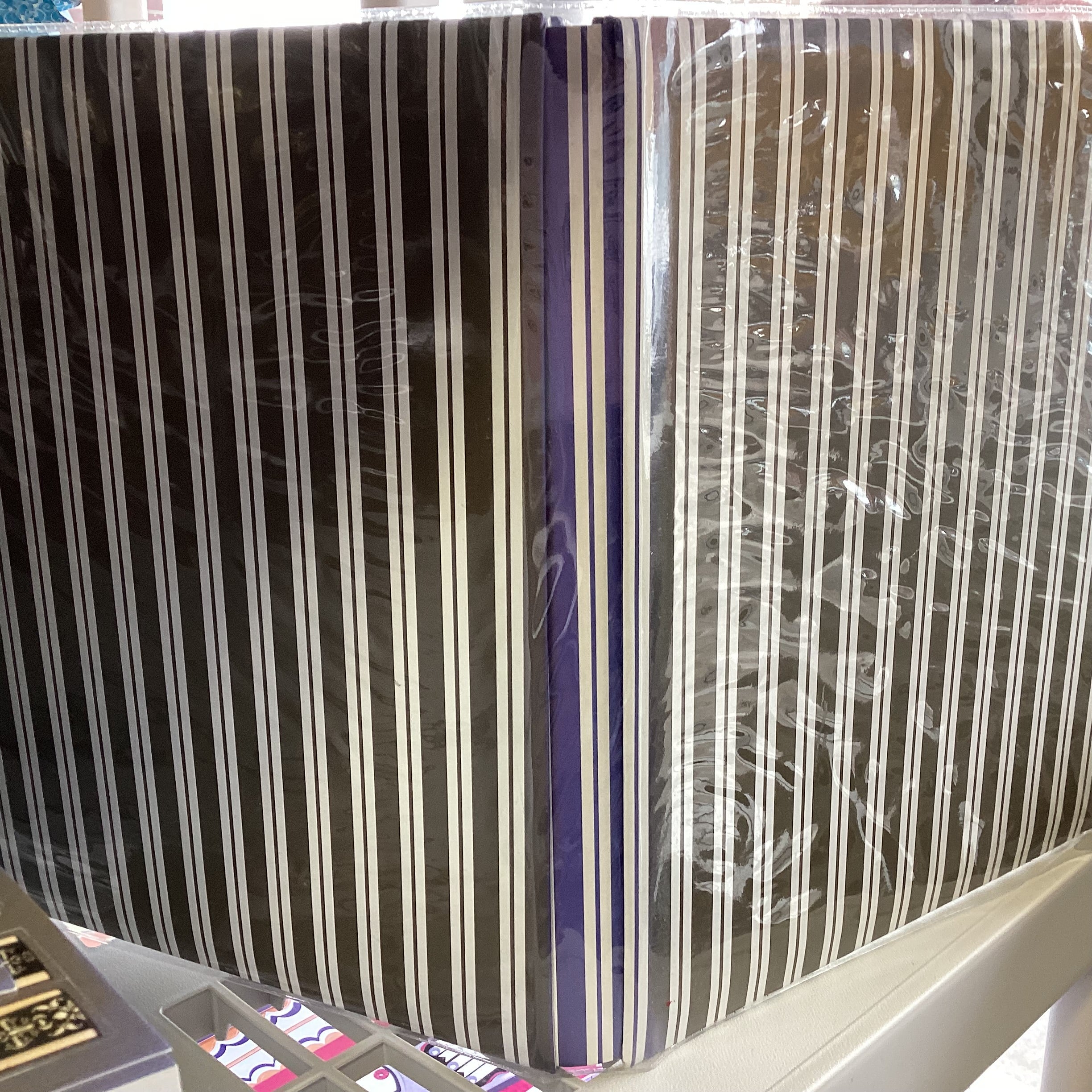 BROWN WHITE STRIPES 12”x12” Postbound Scrapbook Album
