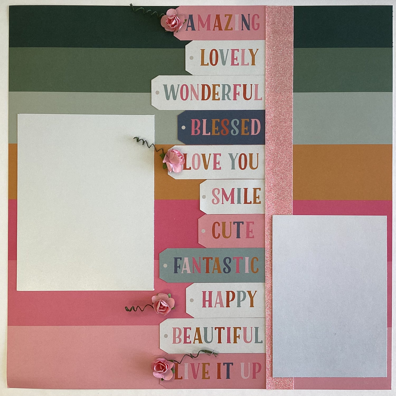 AC Jen Hadfield Stardust PEACE & LOVE 12"X12" Scrapbook Paper