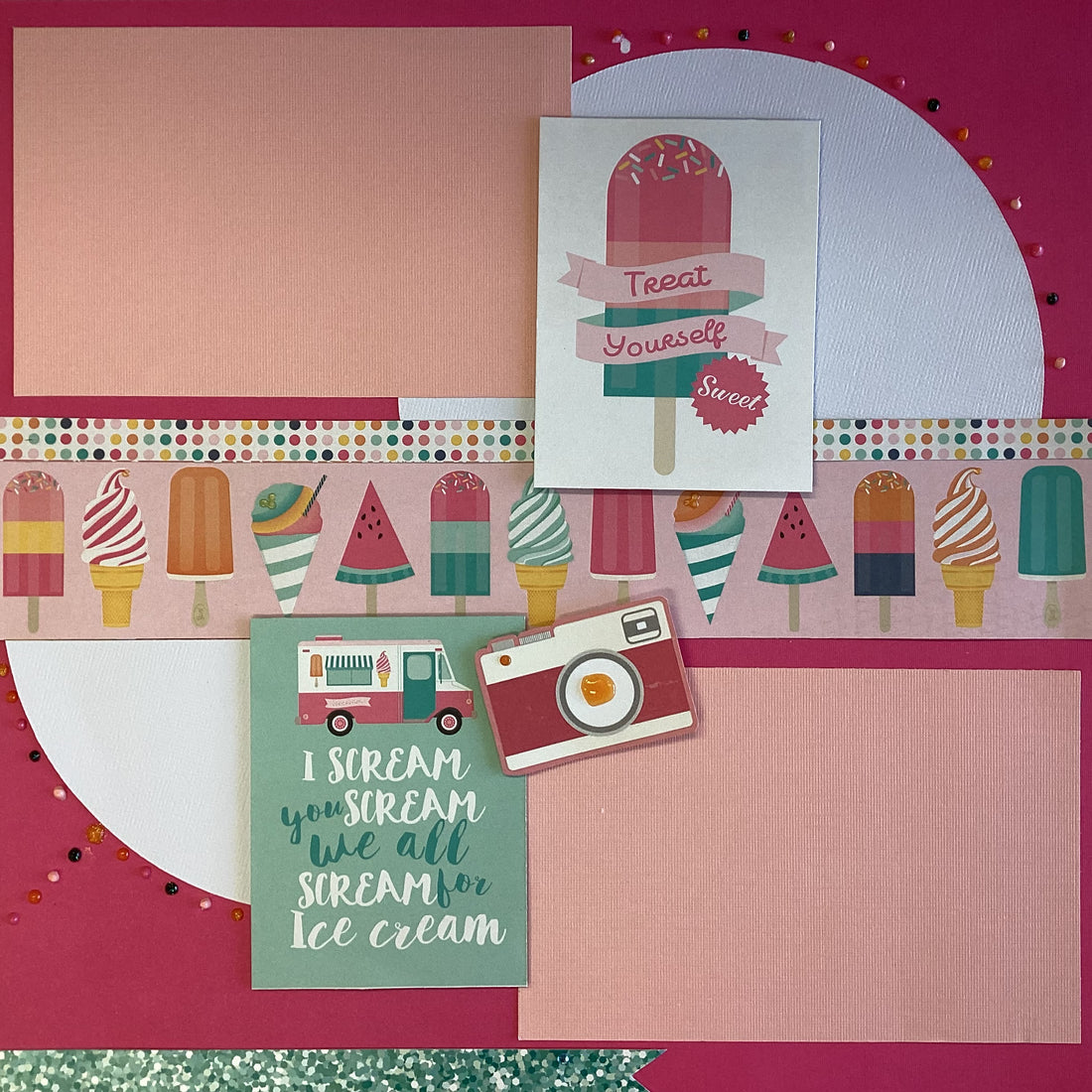 Premade TREAT YOURSELF 12"x12" Scrapbook Page