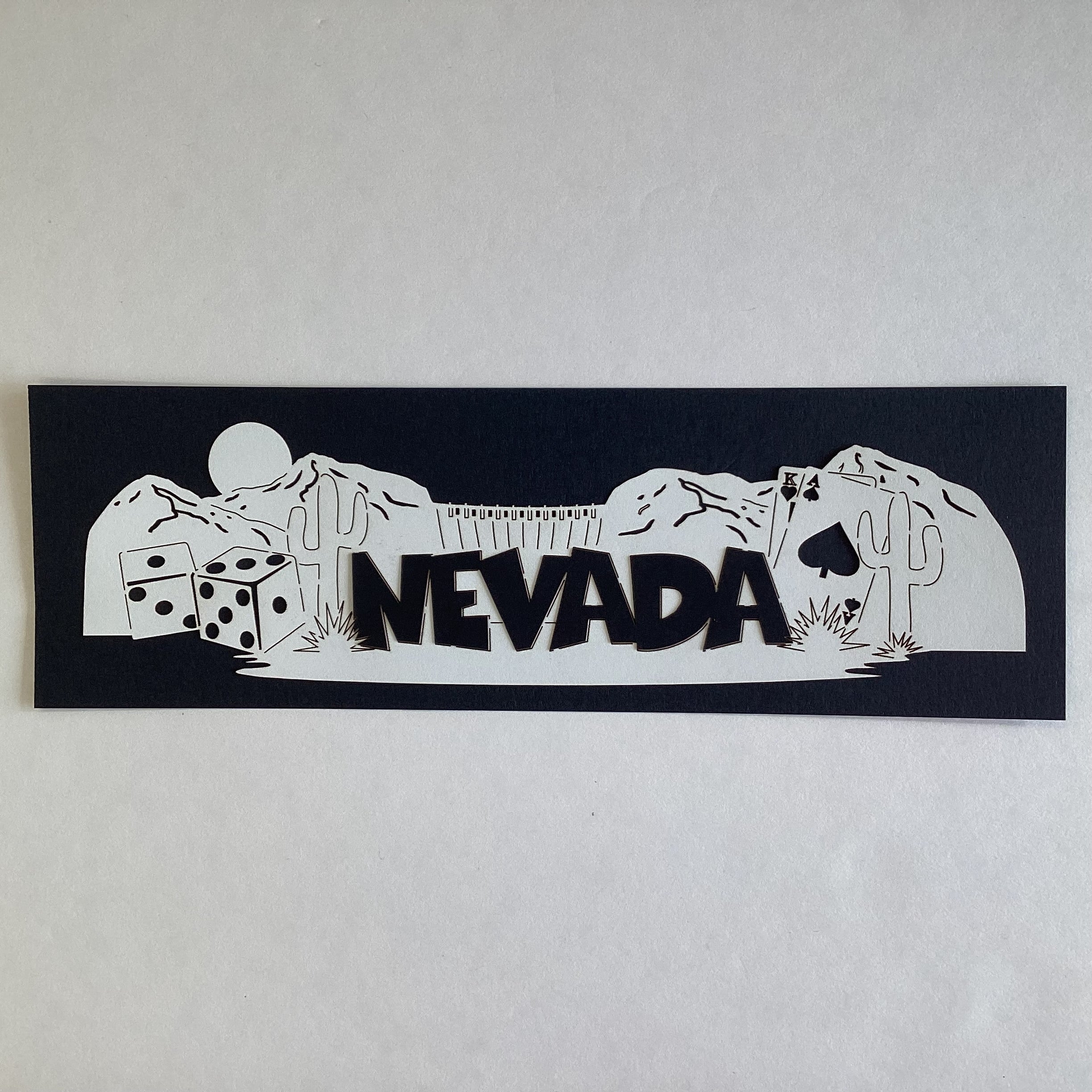 NEVADA Word & Background Title Travel Laser Cuts 3"X 9" 1pc