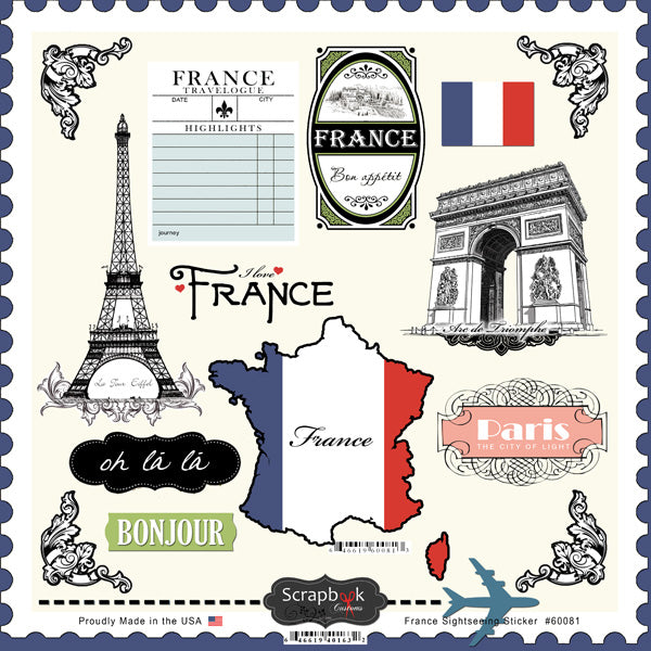 Scrapbooksrus FRANCE MEMORIES 12”X12” Scrapbook Kit