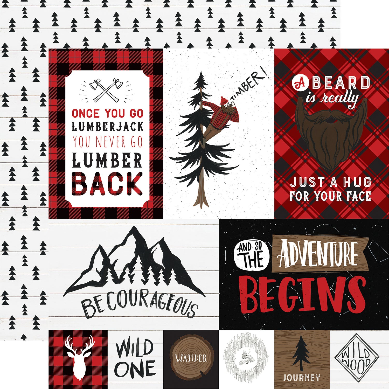 Echo Park LET’S LUMBERJACK Collection 12"X12" Scrapbook Paper