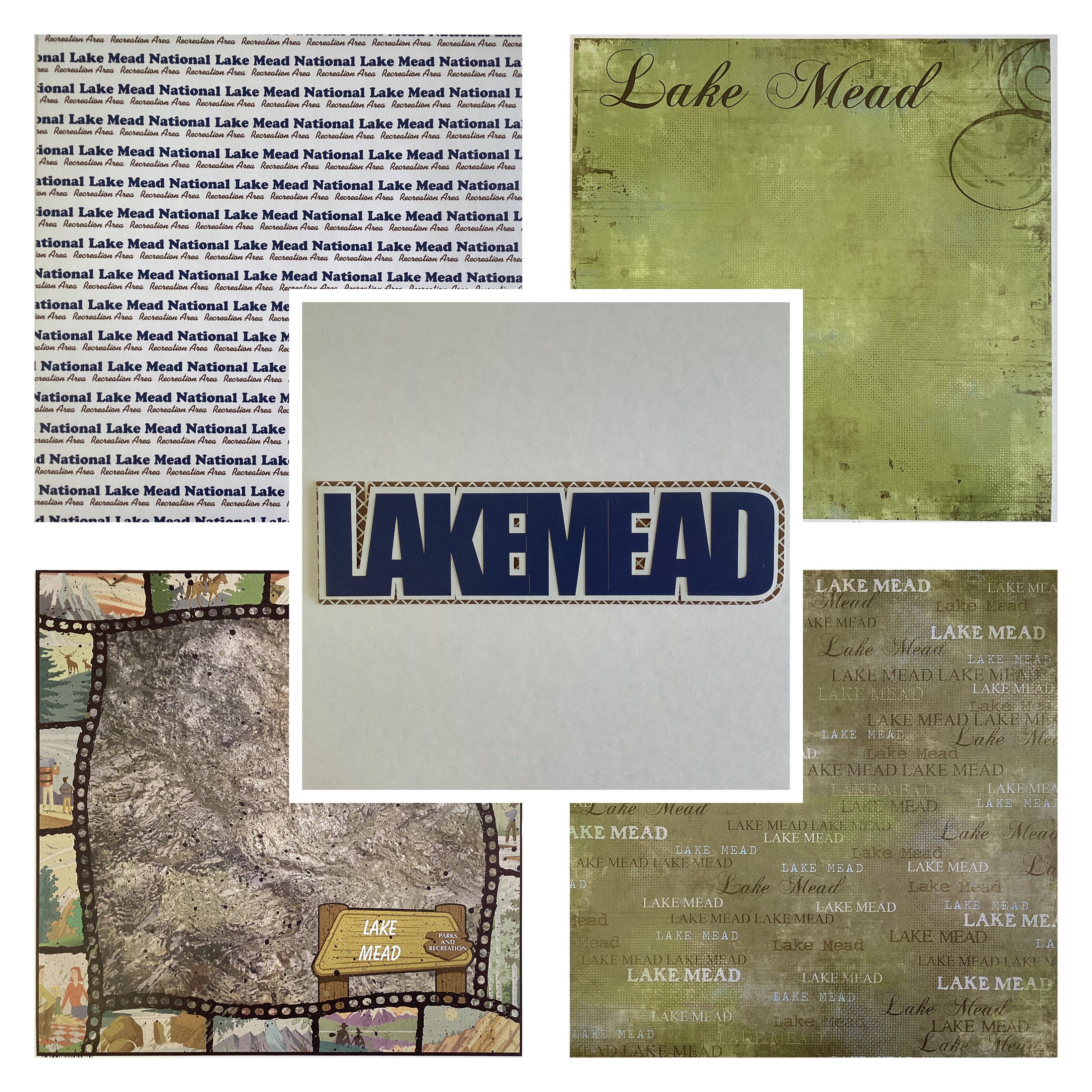 LAKE MEAD KIT 12"X12" Travel Scrapbook Paper With Laser Title