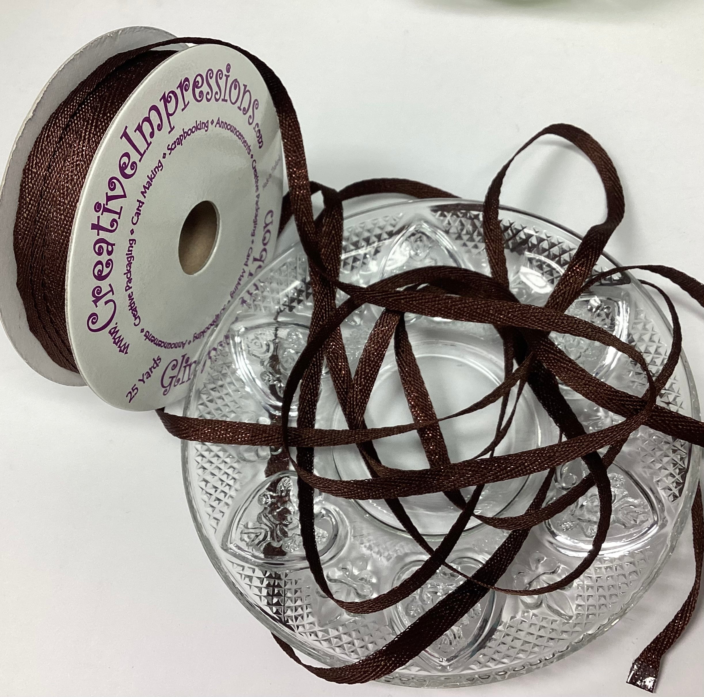 Creative Impressions 1/4” GLIMMER RIBBON 1 yard yd