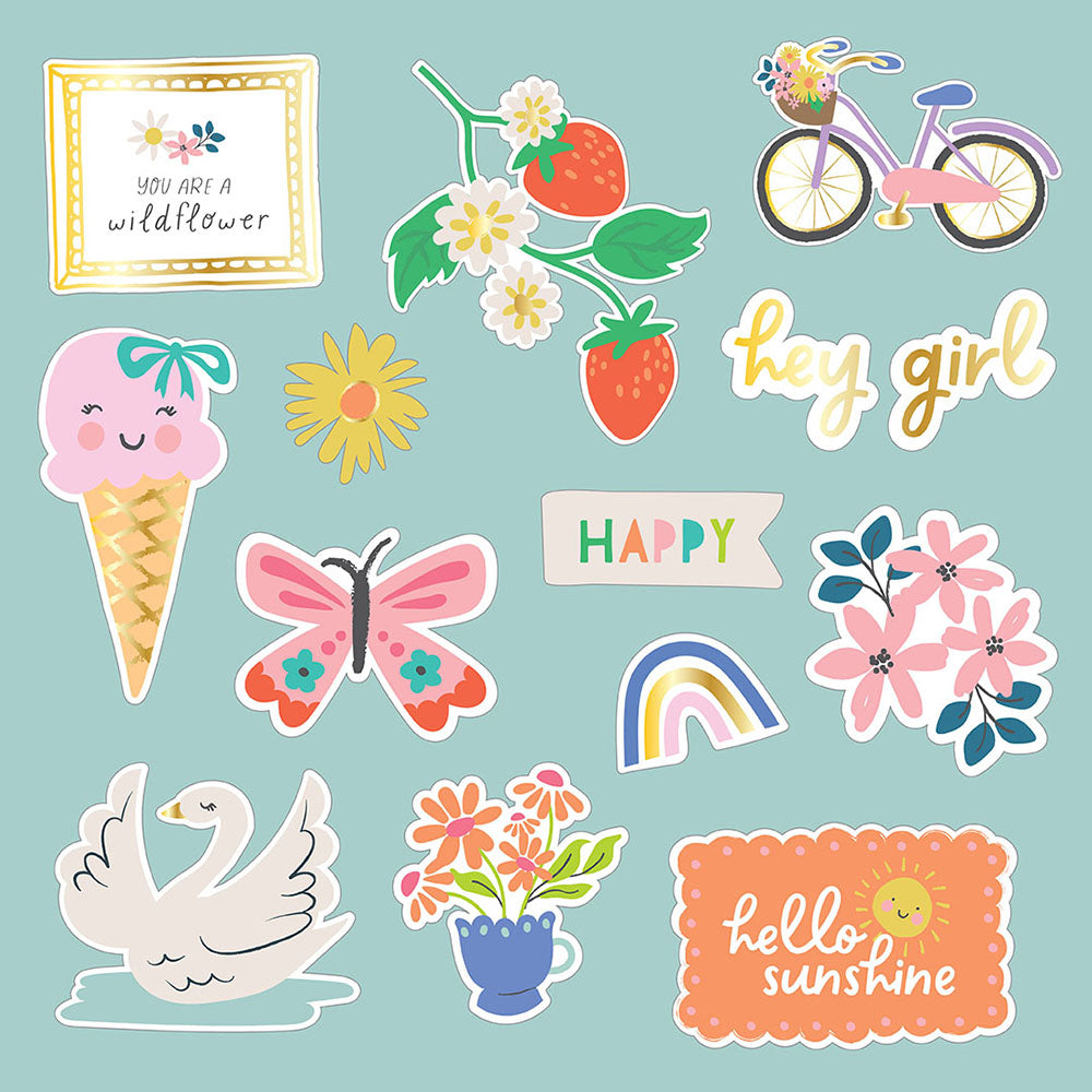 Pebbles COOL GIRL Icon Ephemera 74pc