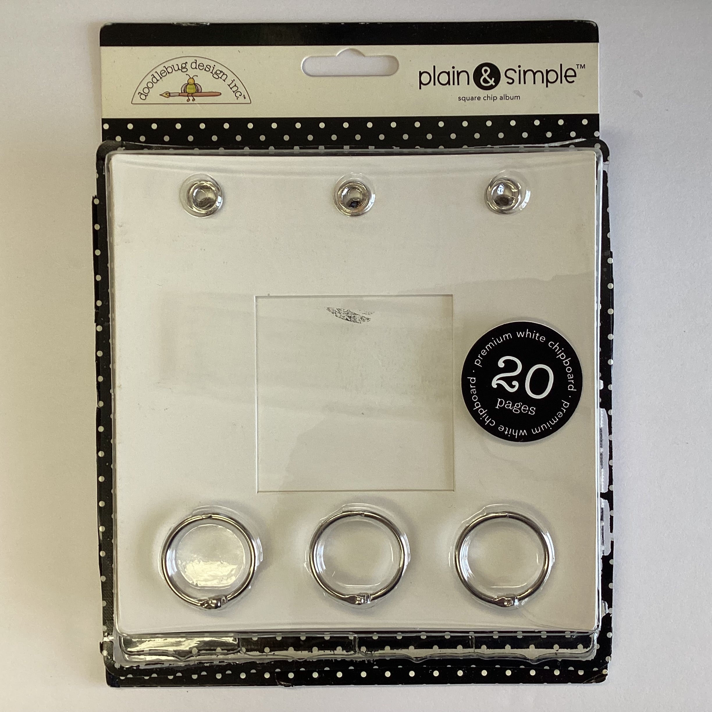 Doodlebug Plain & Simple SQUARE CHIPBOARD MINI ALBUM