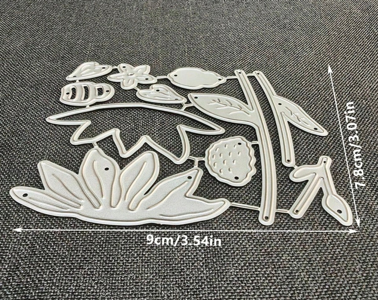 Craft Cutting FLOWERS & BEES Metal Dies 11pc