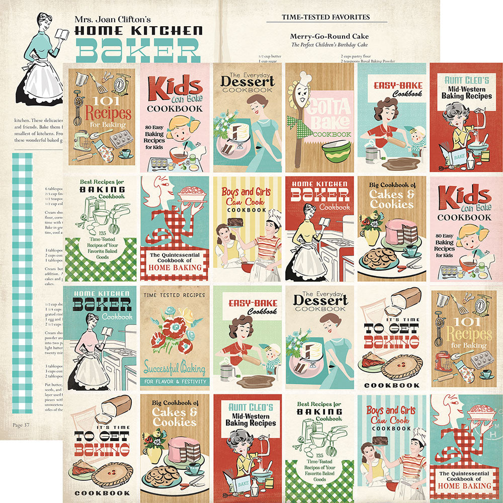 Carta Bella Roll With It COOK BOOKS 12"x12" Paper