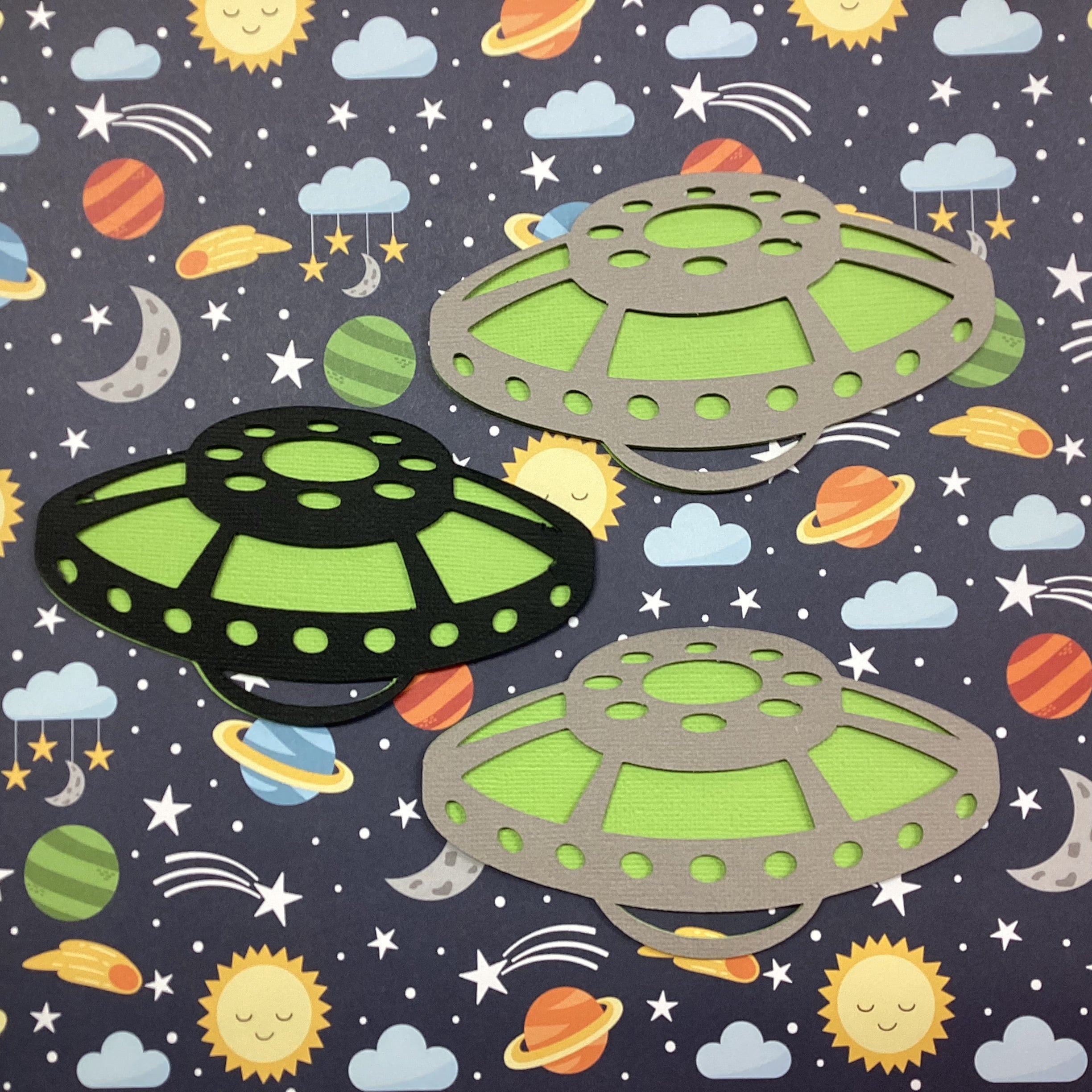 Scrapbooksrus Diecut ALIEN UFO Spaceship Custom Scrapbook Die Cuts