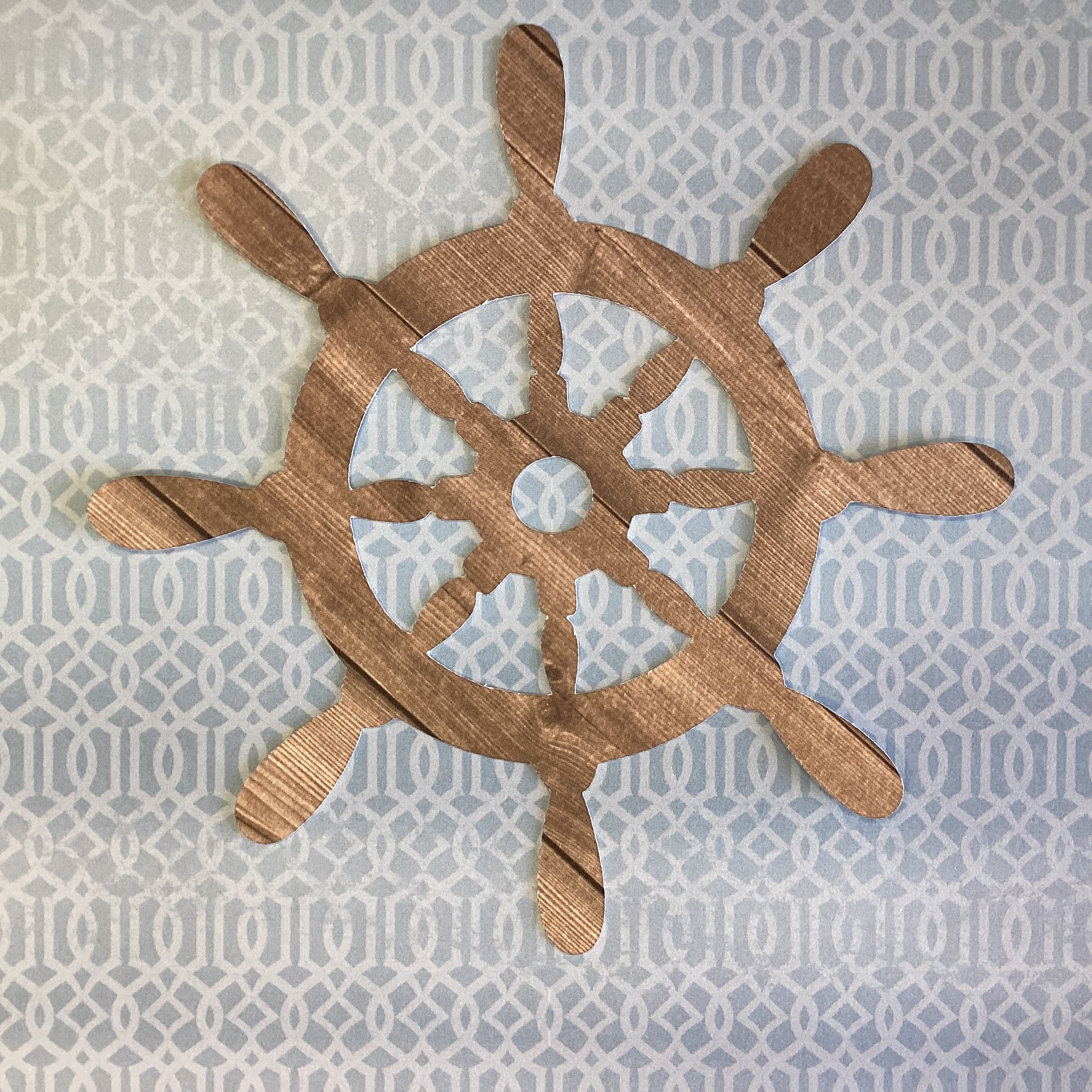 Ship Wheel HELM Scrapbook Die Cut Embellishment
