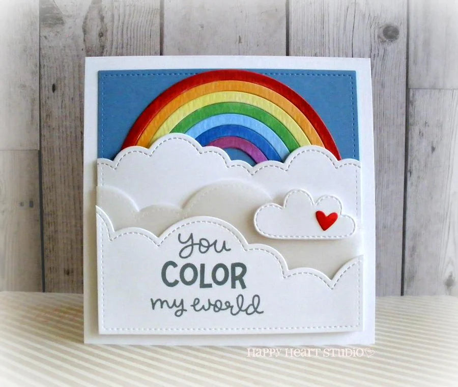 Lawn Cuts PUFFY CLOUD BORDERS Custom Craft Dies 3pc