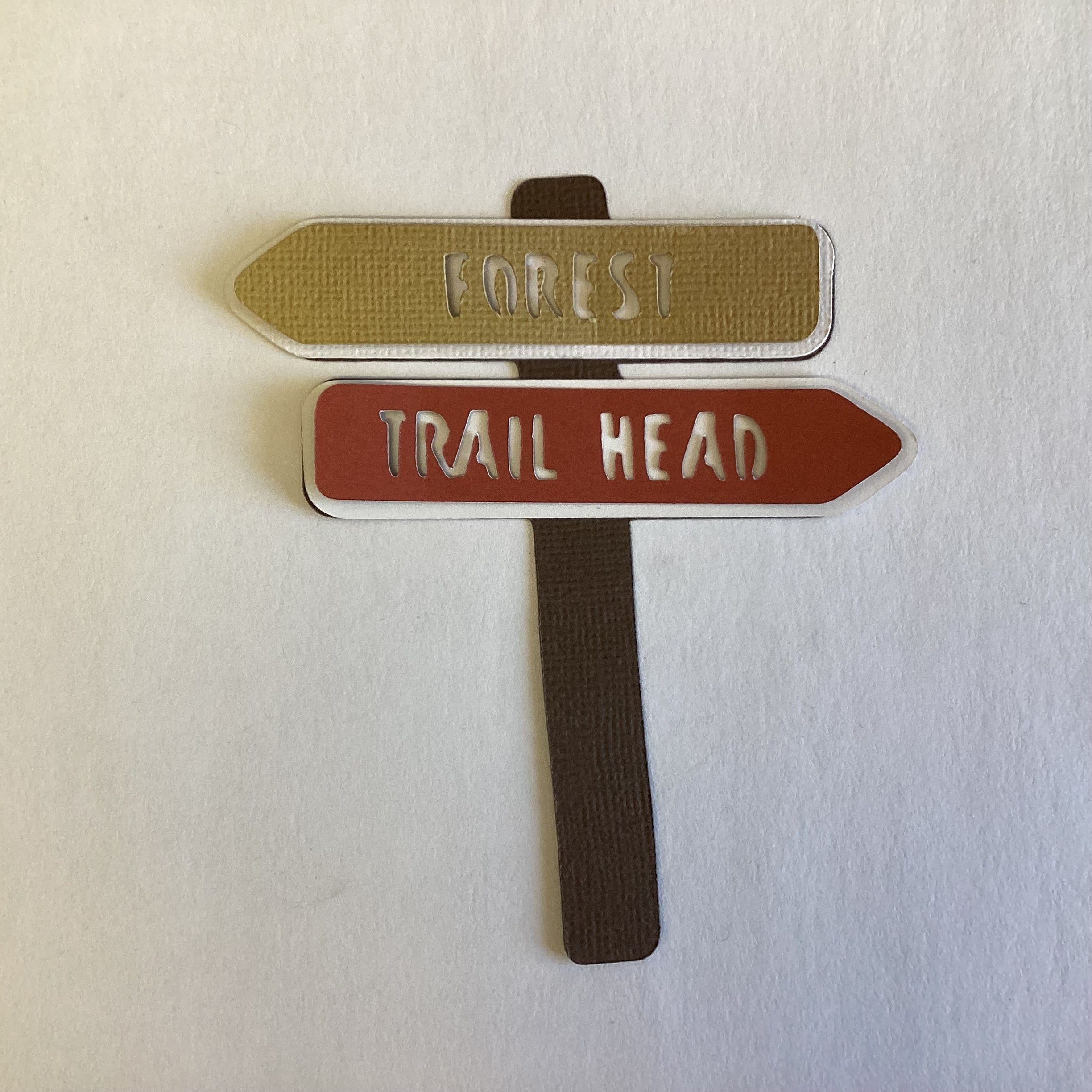 DieCut HIKING SIGN POST Forest Lake Mountain Waterfall Canyon Die Cuts