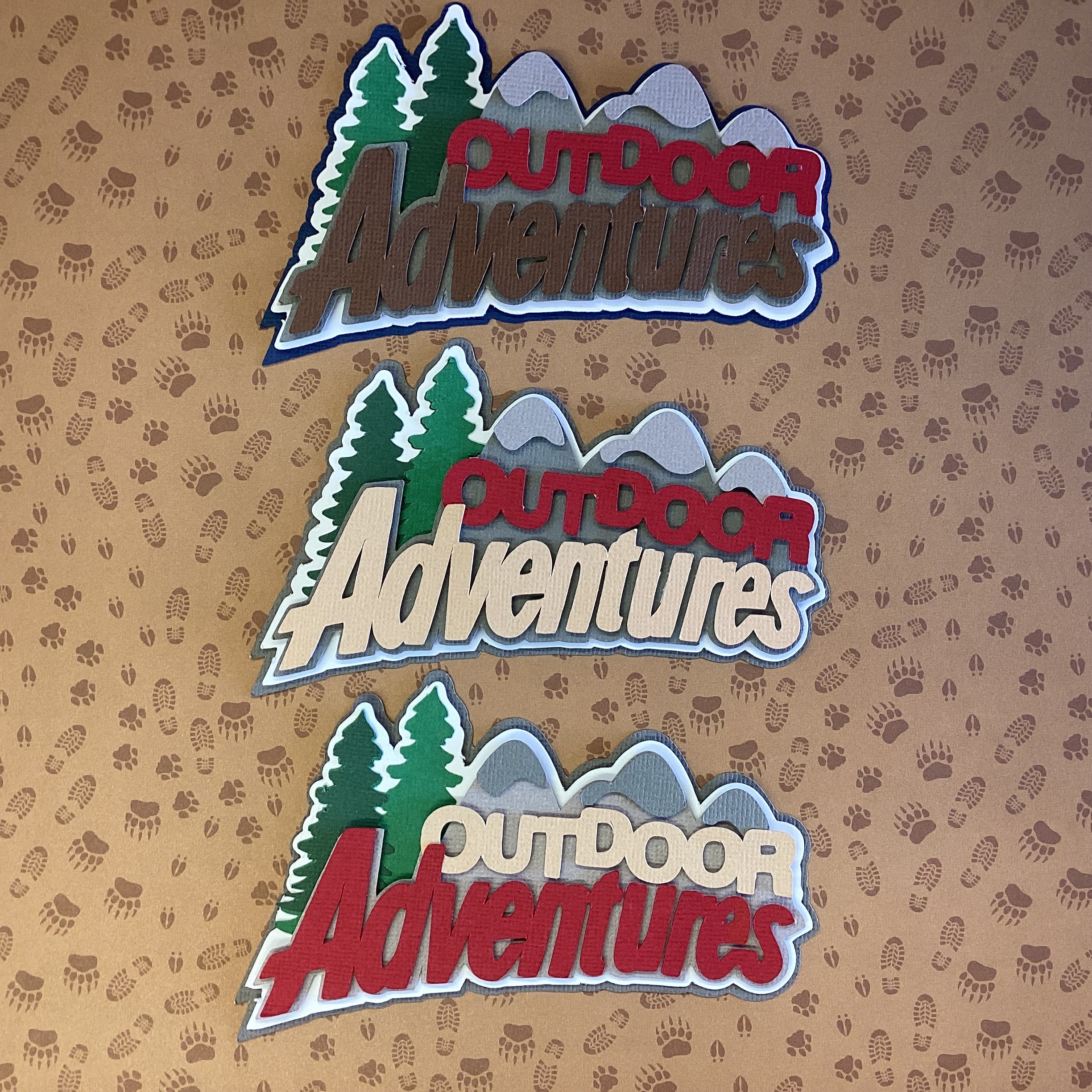 OUTDOOR ADVENTURES Scrapbook Die Cuts
