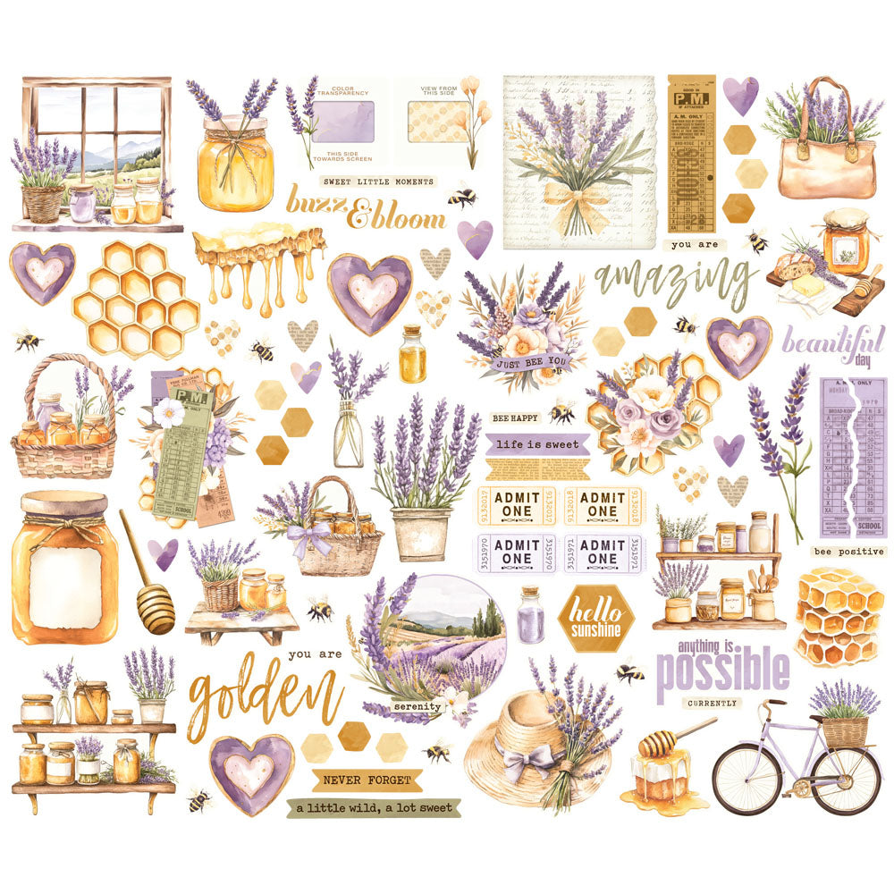 Simple Stories SIMPLE VINTAGE LAVENDER FIELDS Bits & Pieces 86pc