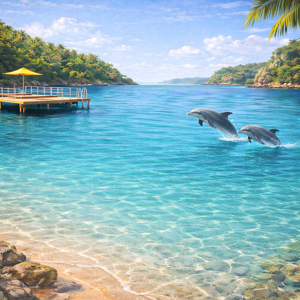 Scrapbook Customs DOLPHIN ENCOUNTER EXCURSION 12"X12" Scrapbook Paper