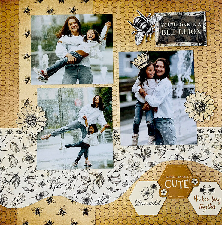 Reminisce BEE HAPPY 12"X12" Scrapbook Kit 9pc