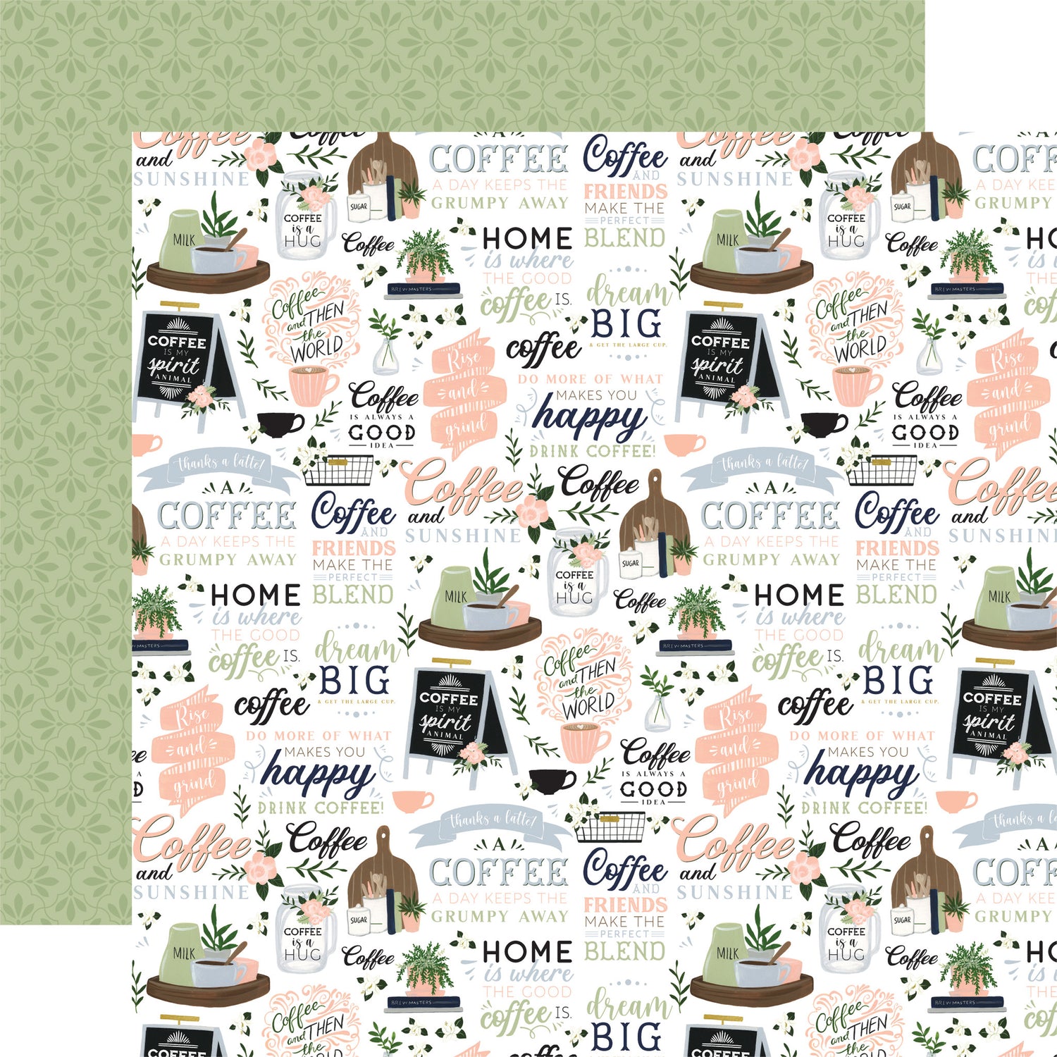 Echo Park COFFEE AND FRIENDS 12”x12” Scrapbook Paper
