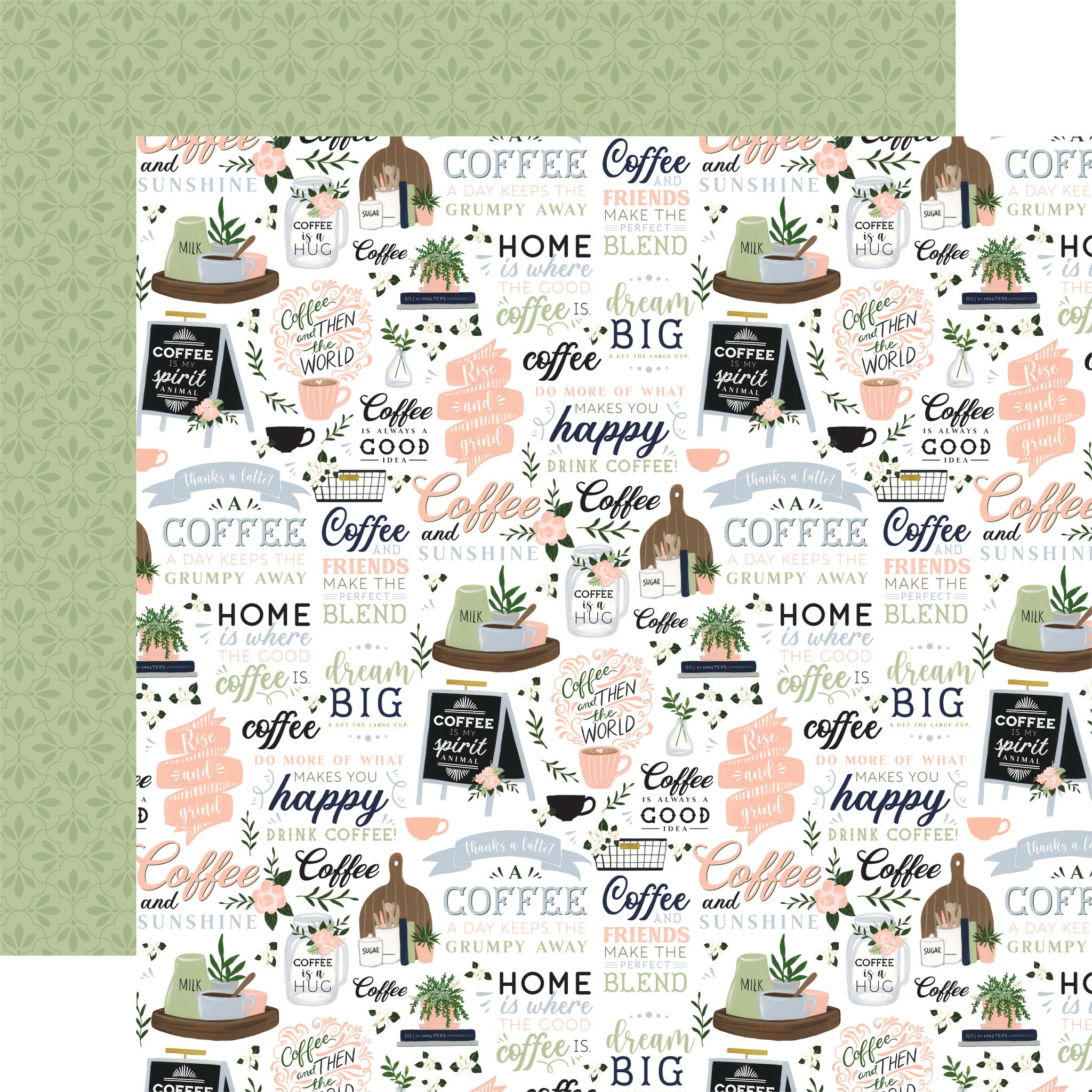 Echo Park COFFEE AND FRIENDS 12”x12” Scrapbook Paper