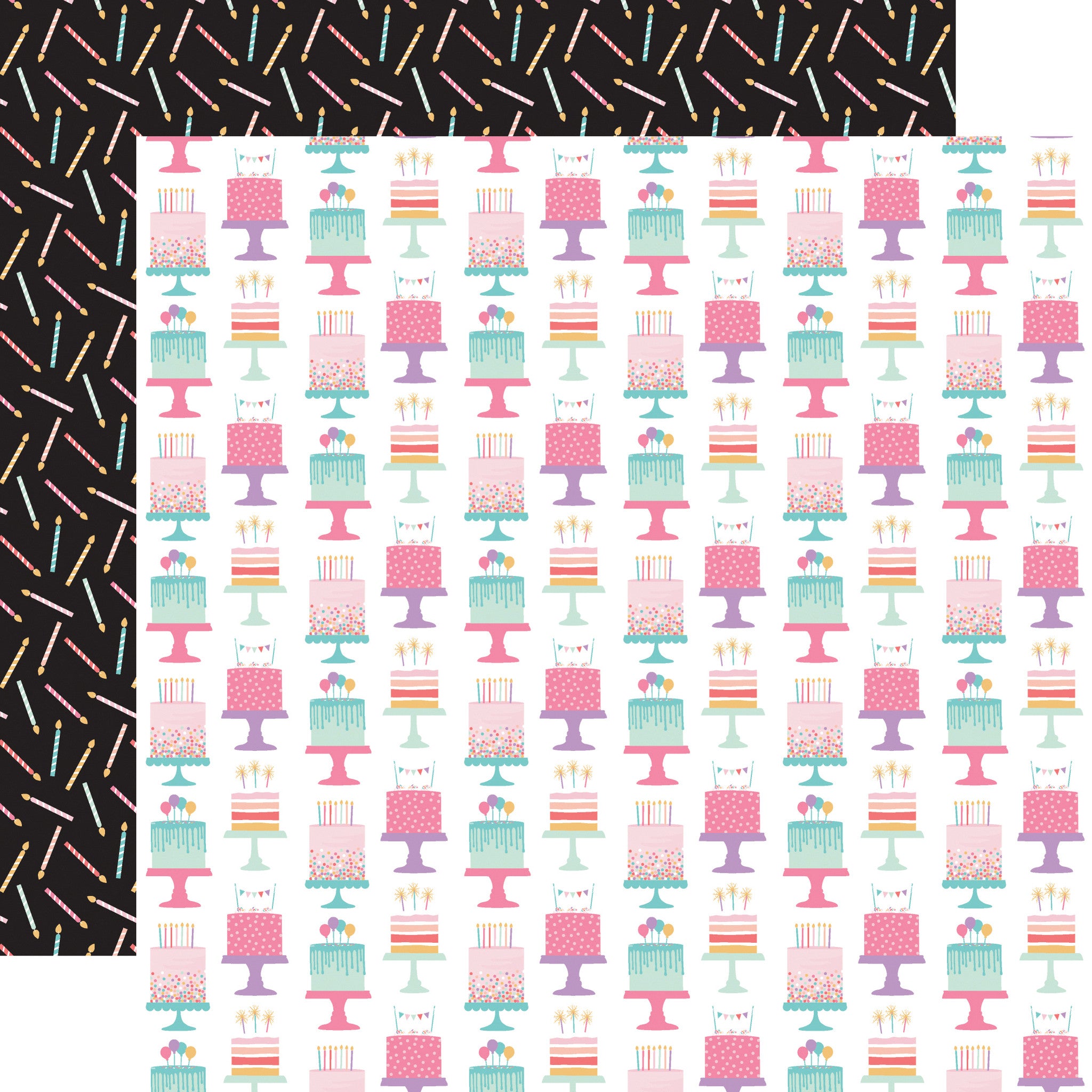 Echo Park It’s Your BIRTHDAY GIRL CAKES 12"X12" Scrapbook Paper