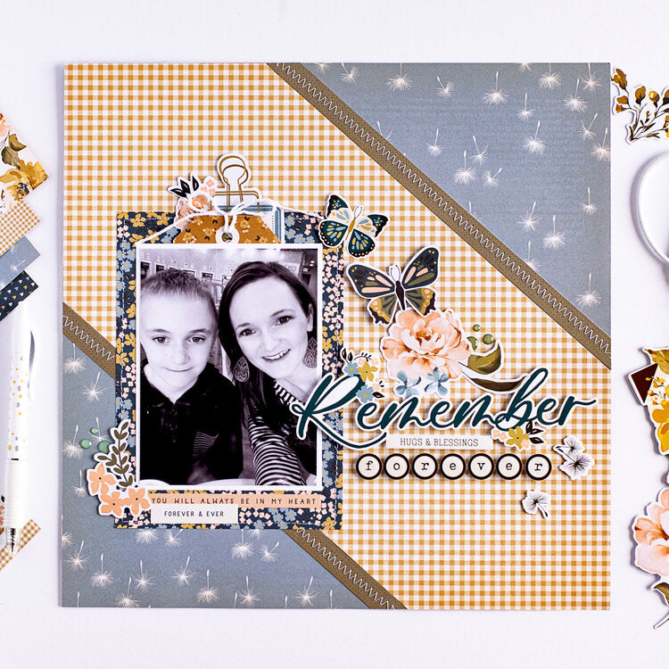 Simple Stories REMEMBER 4X6 Elements 12”X12” Scrapbook Paper