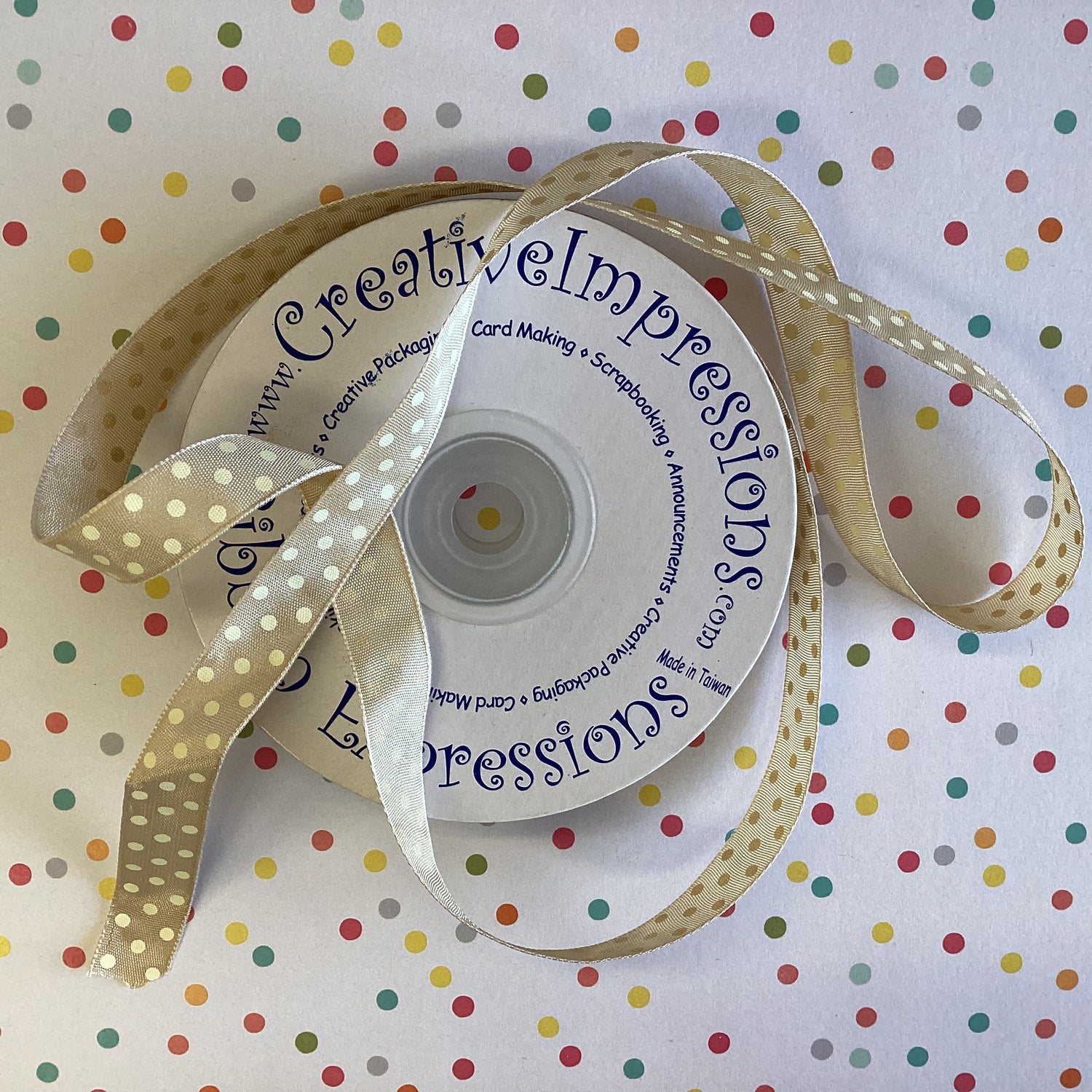 Creative 1/2" POLKA DOT RIBBON Trim 1 yard yd
