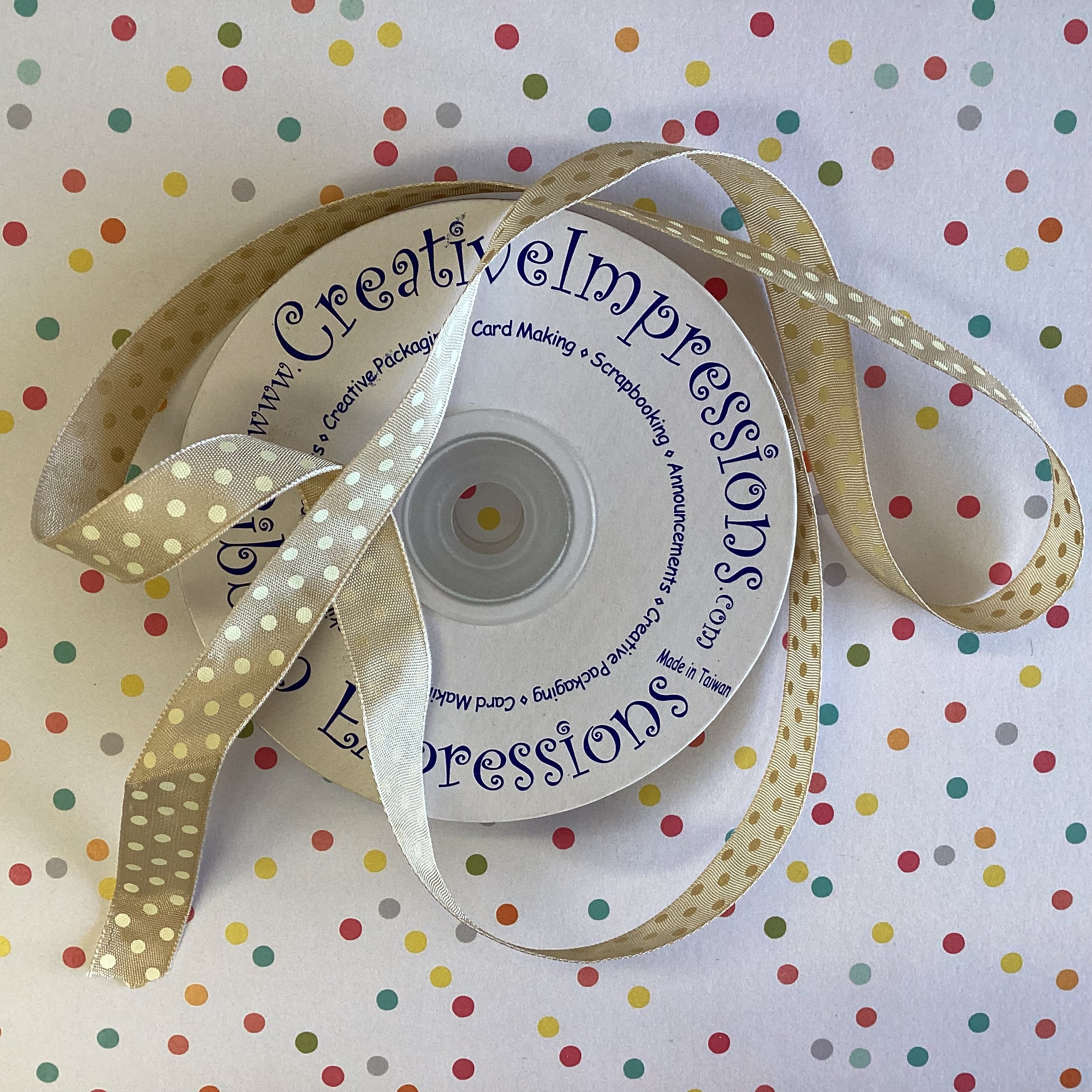 Creative 1/2" POLKA DOT RIBBON Trim 1 yard yd