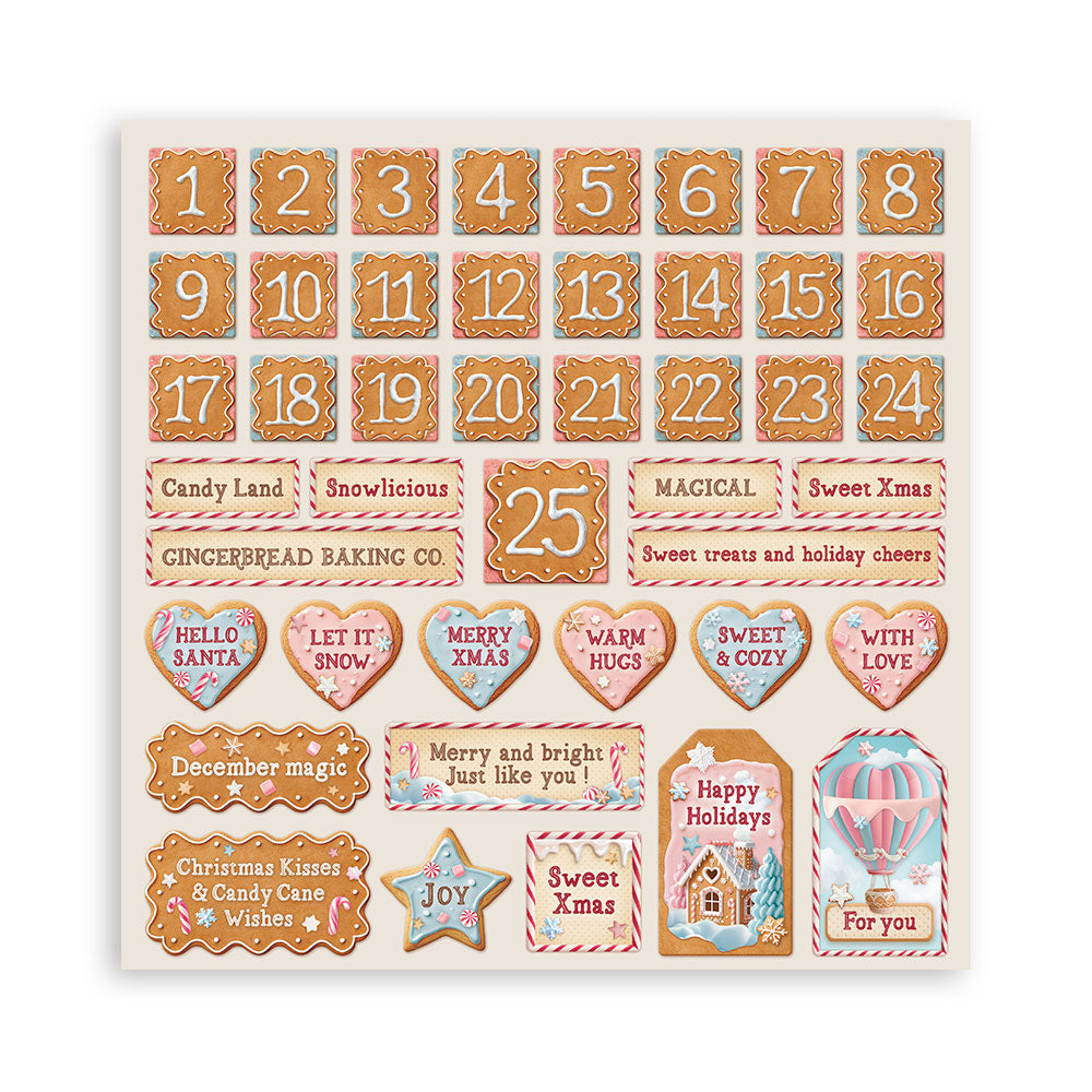 Stamperia Candy Christmas MAXI PAD 12"X12" Scrapbook Paper Pack