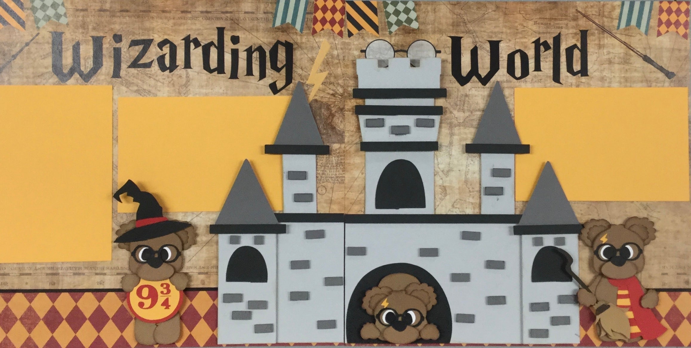 Premade WIZARDING WORLD 12"X12" (2) Scrapbook Pages