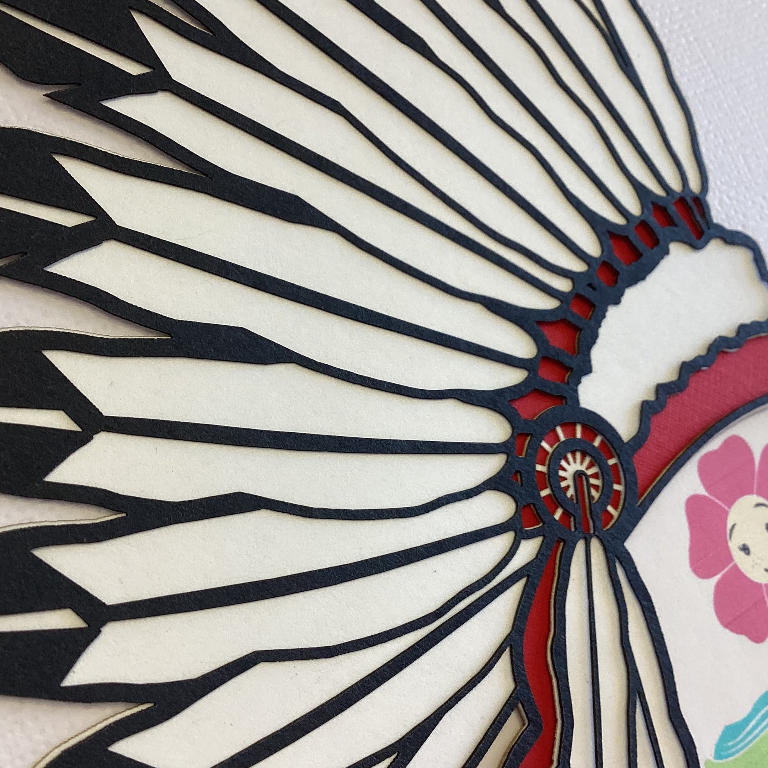 Laser Cut INDIAN HEAD DRESS Diecut Embellishment