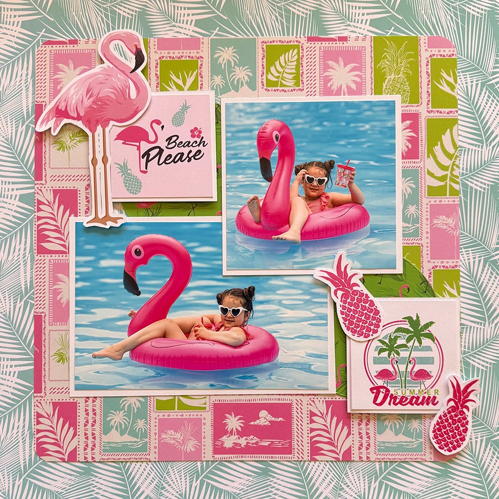 Reminisce FLAMINGO BEACH 12"X12" Scrapbook Kit 9pc