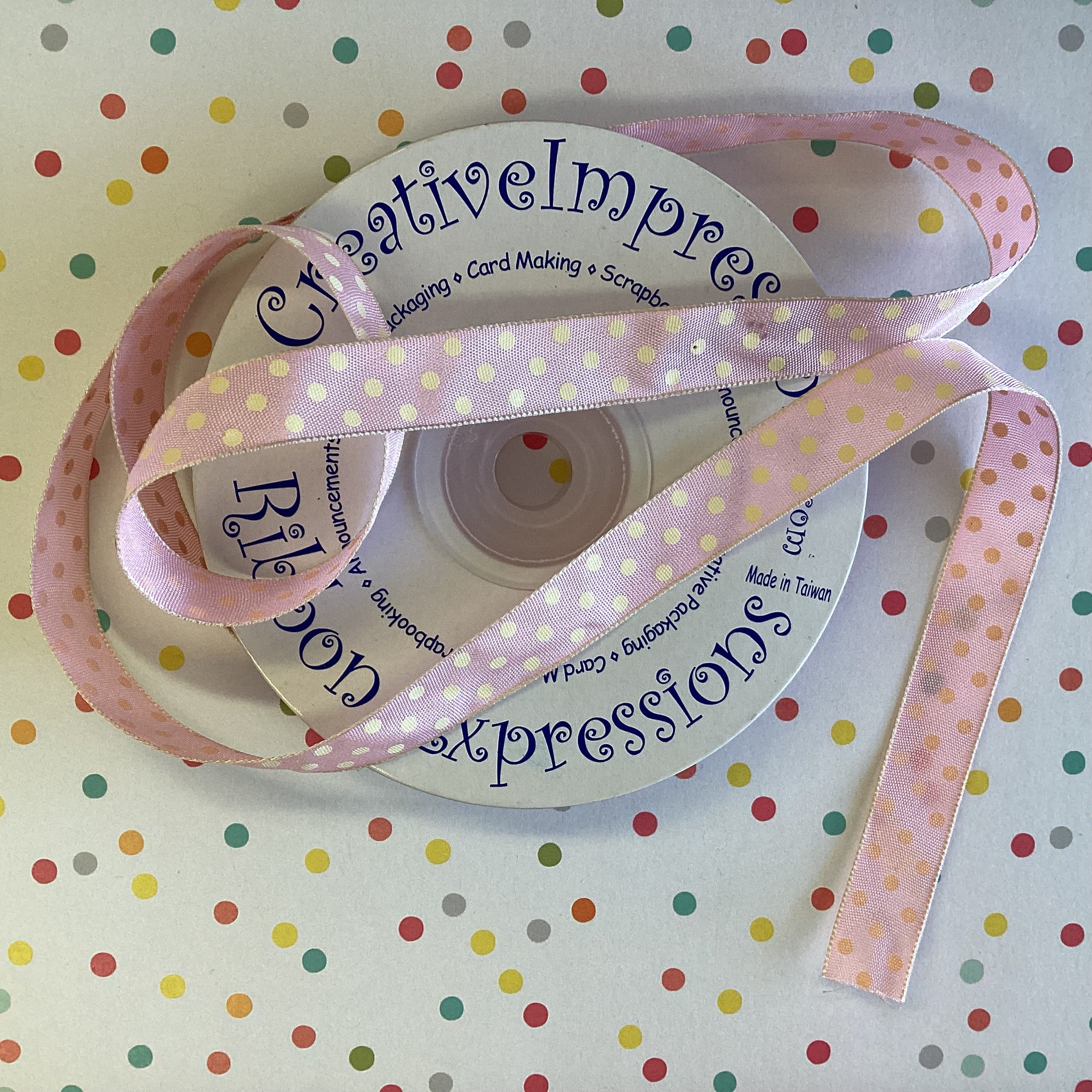 Creative 1/2" POLKA DOT RIBBON Trim 1 yard yd
