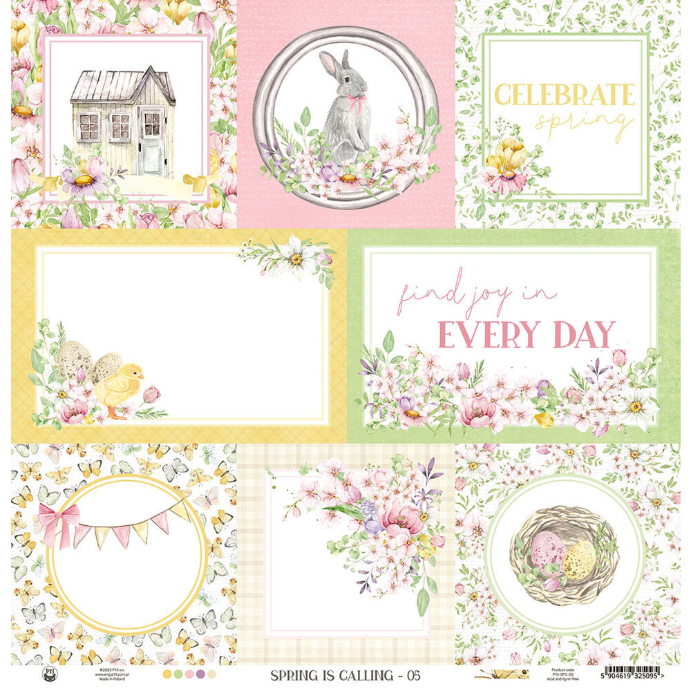 P13 SPRING IS CALLING 05 12"X12" Butterfly Scrapbook Paper