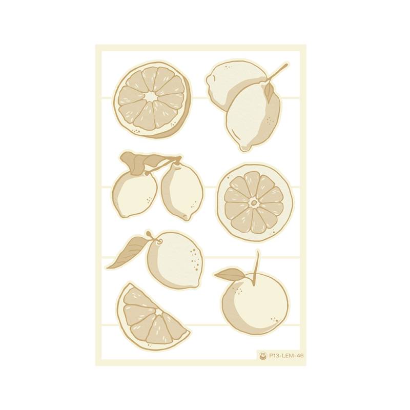 P13 Fresh Lemonade LEMON FRUIT Light Chipboard Embellishments Set46