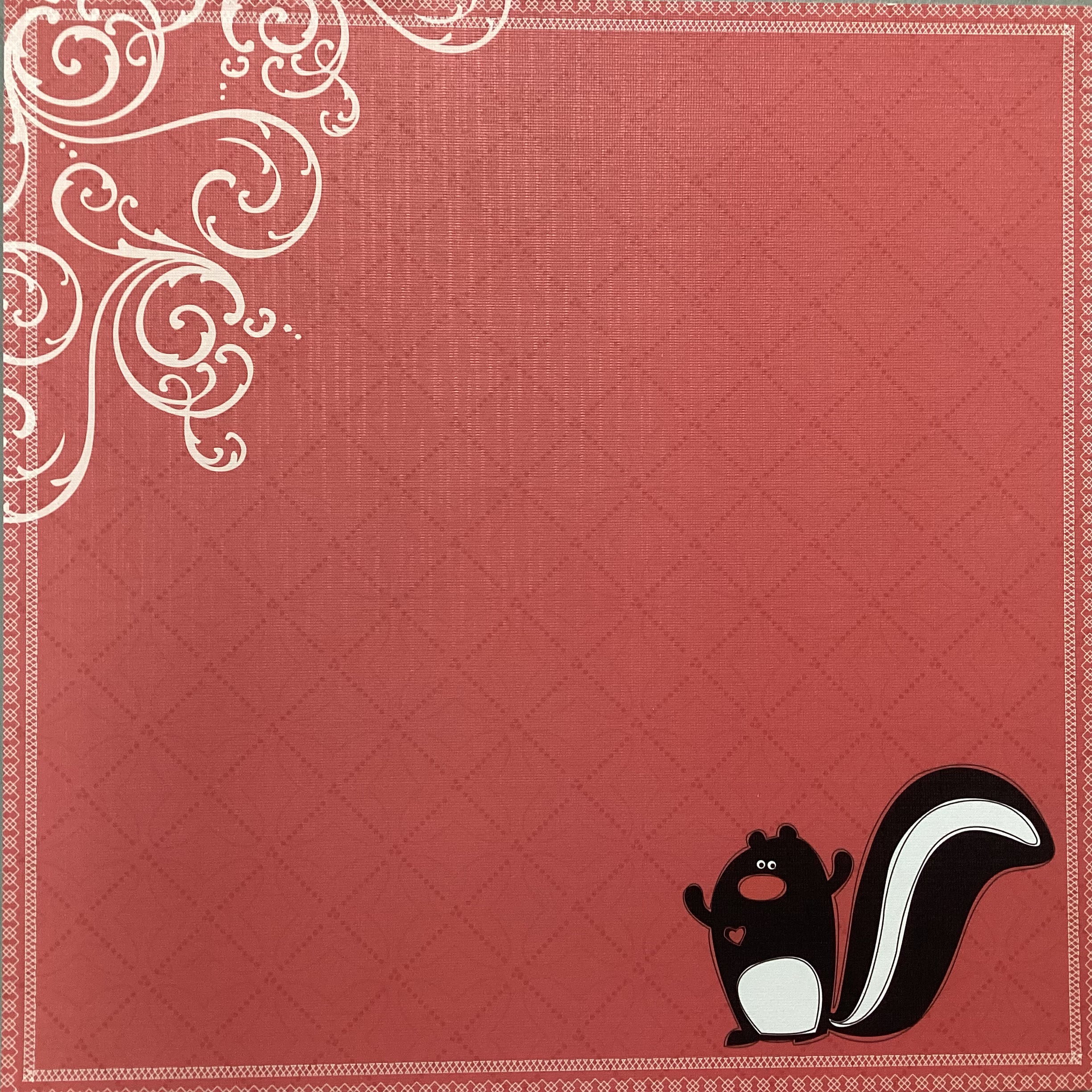 DCWV WOODLAND SKUNK 12”x12” Scrapbook Paper