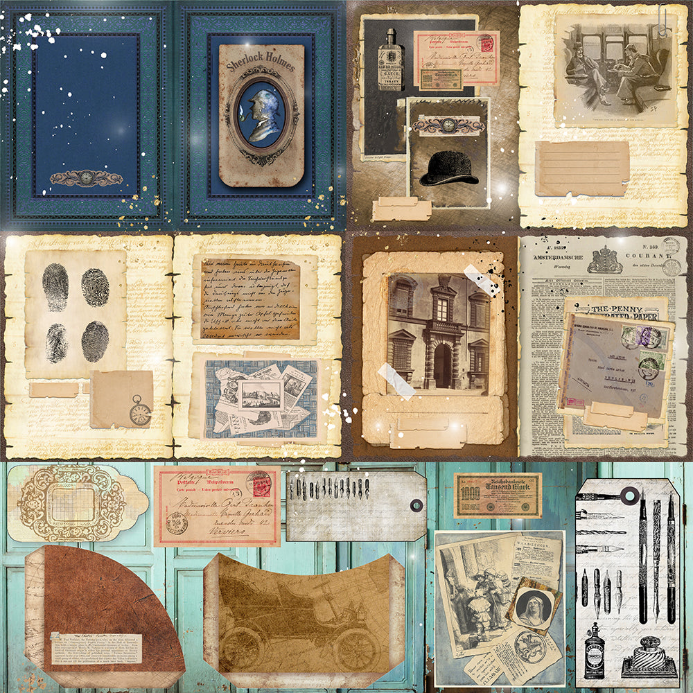 Asuka Studio GET A CLUE 12X12 Scrapbook Paper