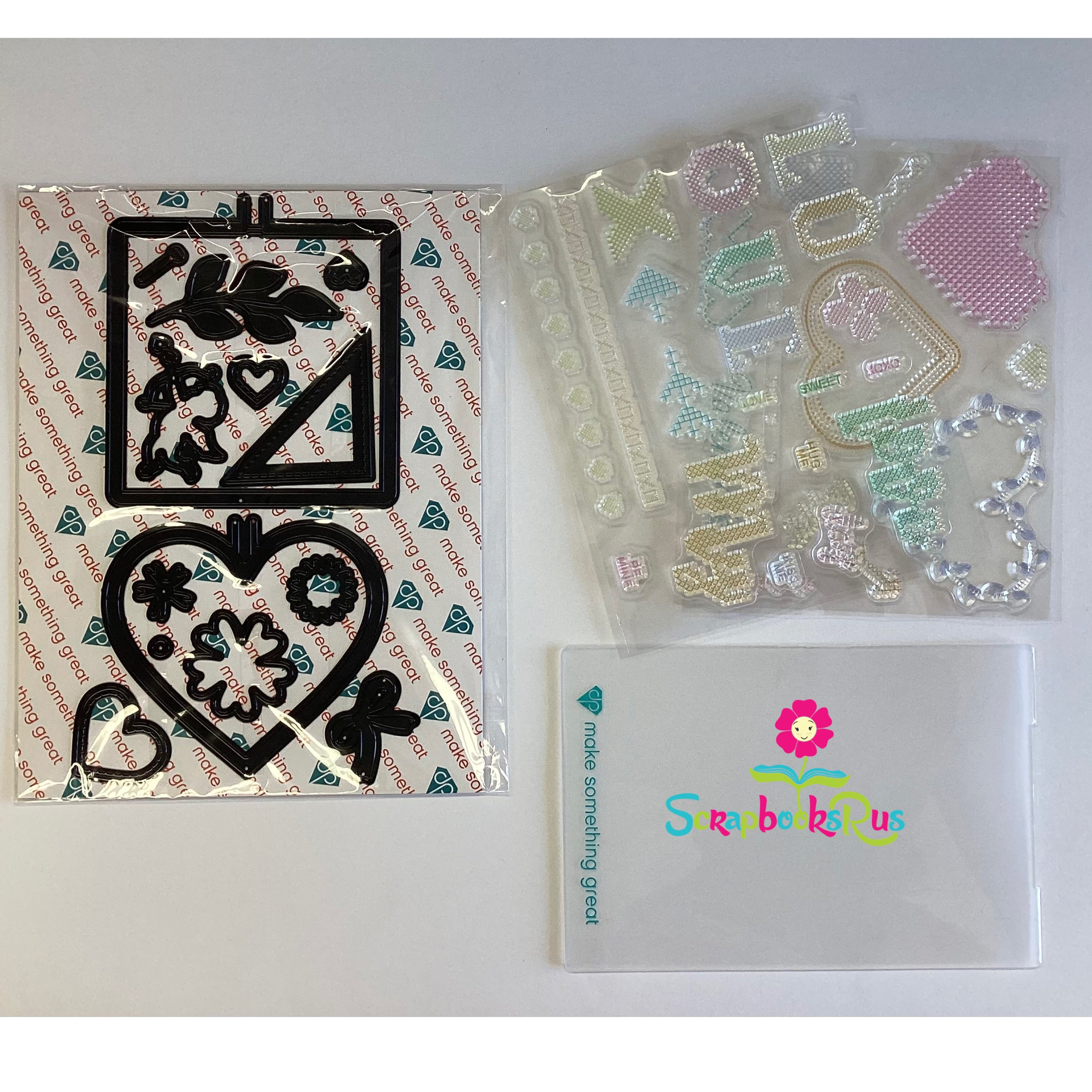 Diamond Press VALENTINES STITCH Stamp & Die Set