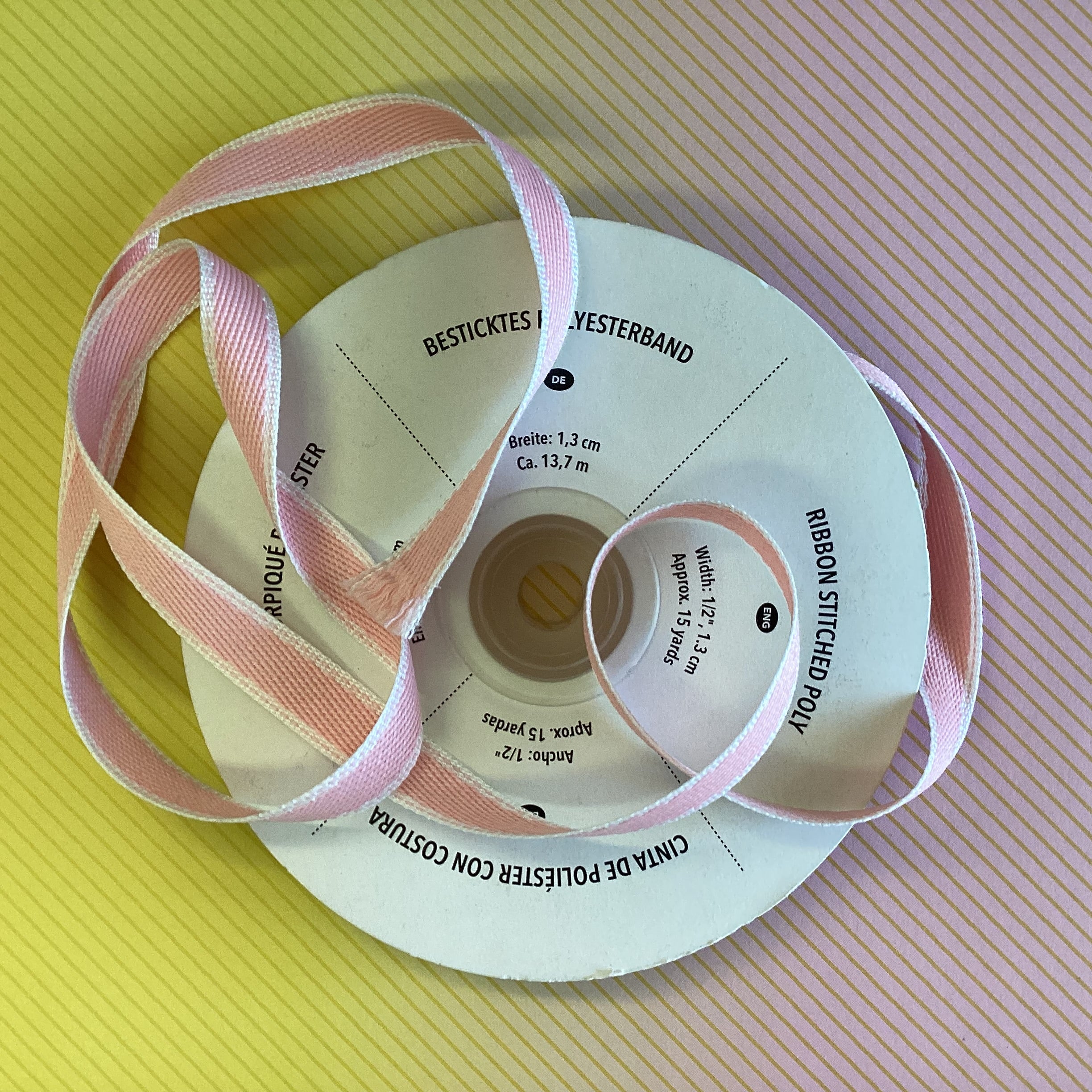 Stampin Up Ribbon 1/2" STITCHED POLY 1 yard