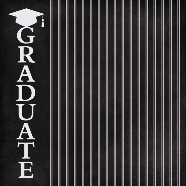 Scrapbook Customs GRADUATE VERTICAL MINI GRAD HATS 12”X12”Scrapbook Paper