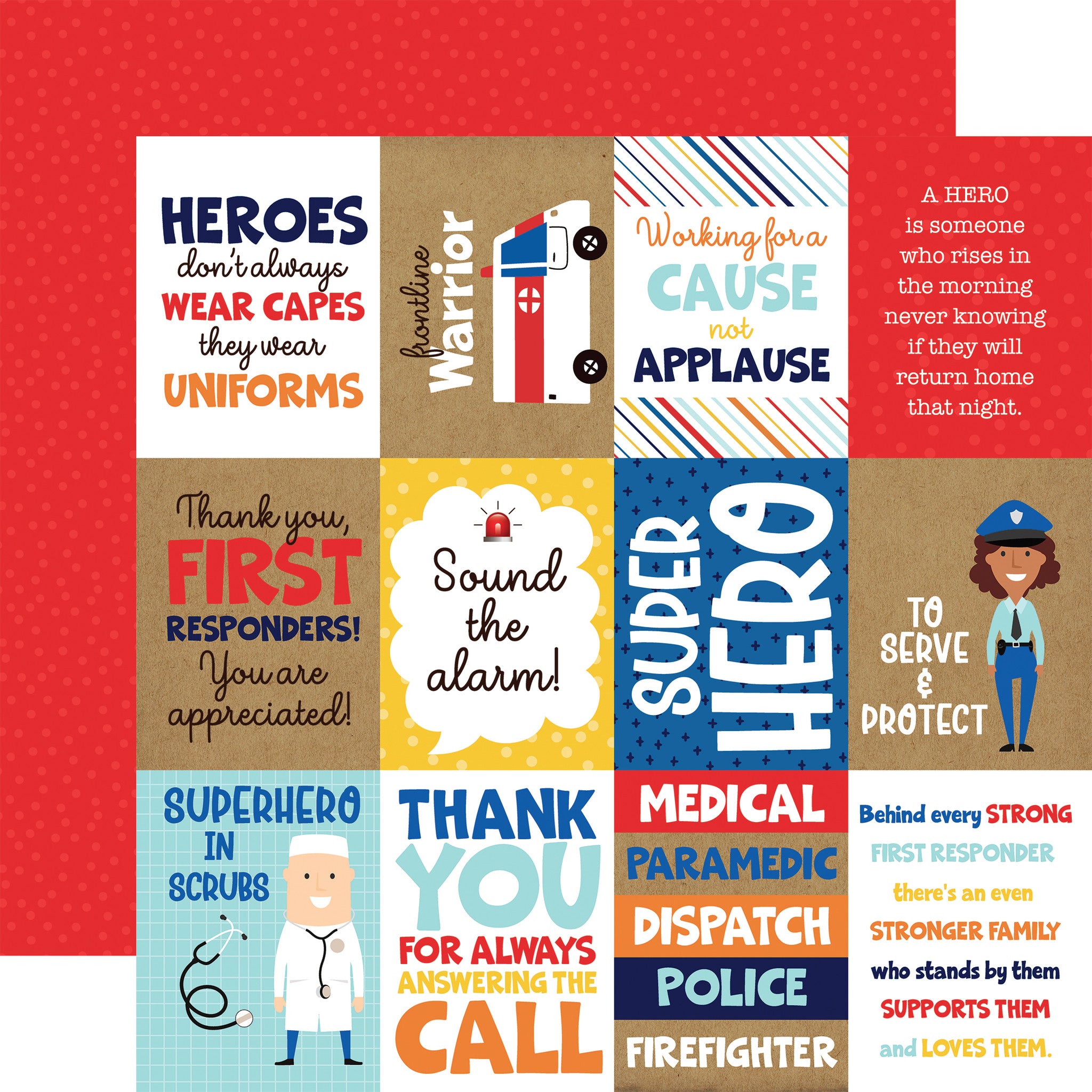 Echo Park FIRST RESPONDER 12”x12” Scrapbook Paper