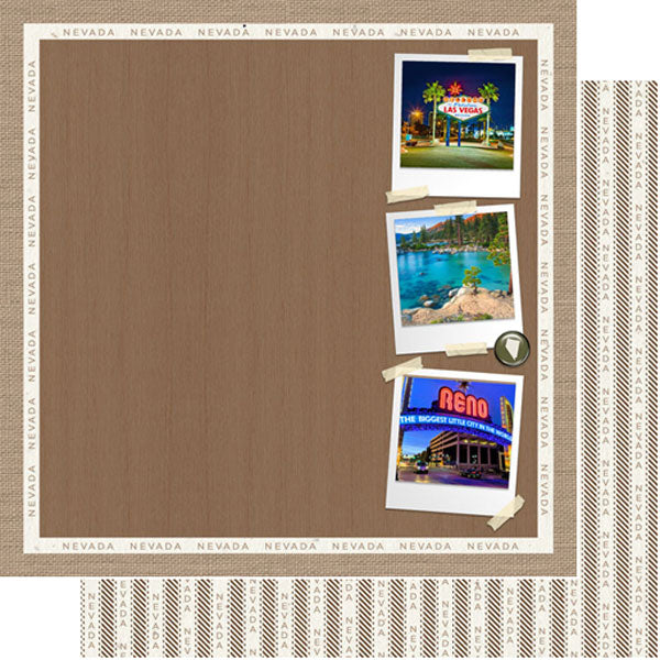 Scrapbook Customs NEVADA NATURAL CRAFT SCENES 12”X12” Scrapbook Paper