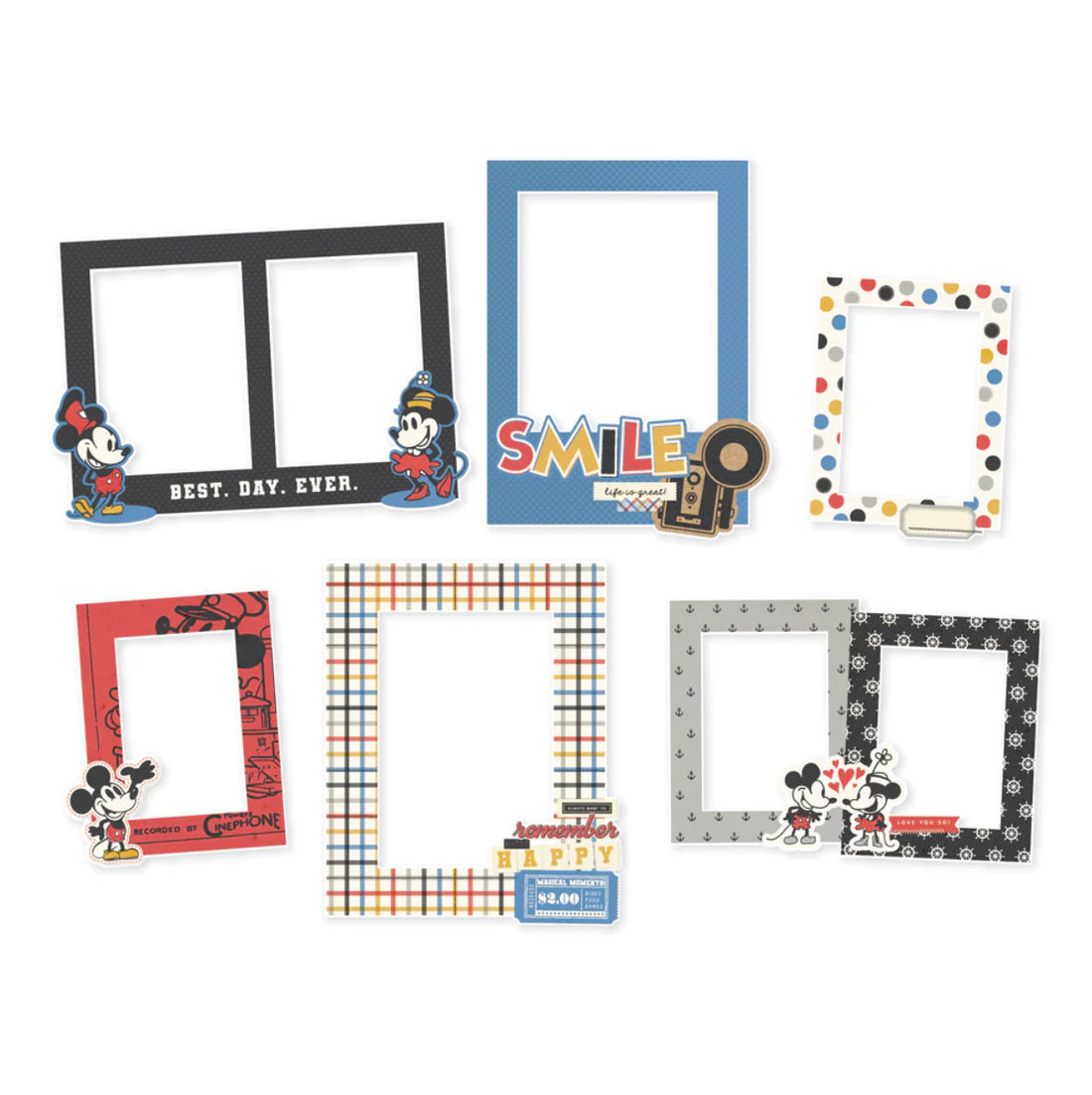 Simple Stories SAY CHEESE CLASSIC MOUSE Chipboard Frames 6pc
